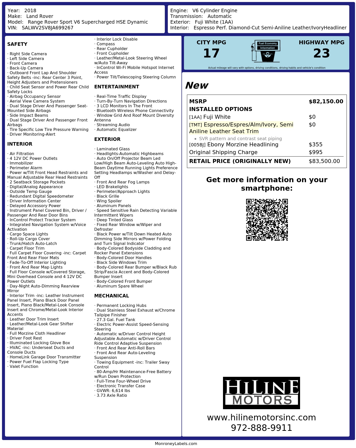 Monroney Label