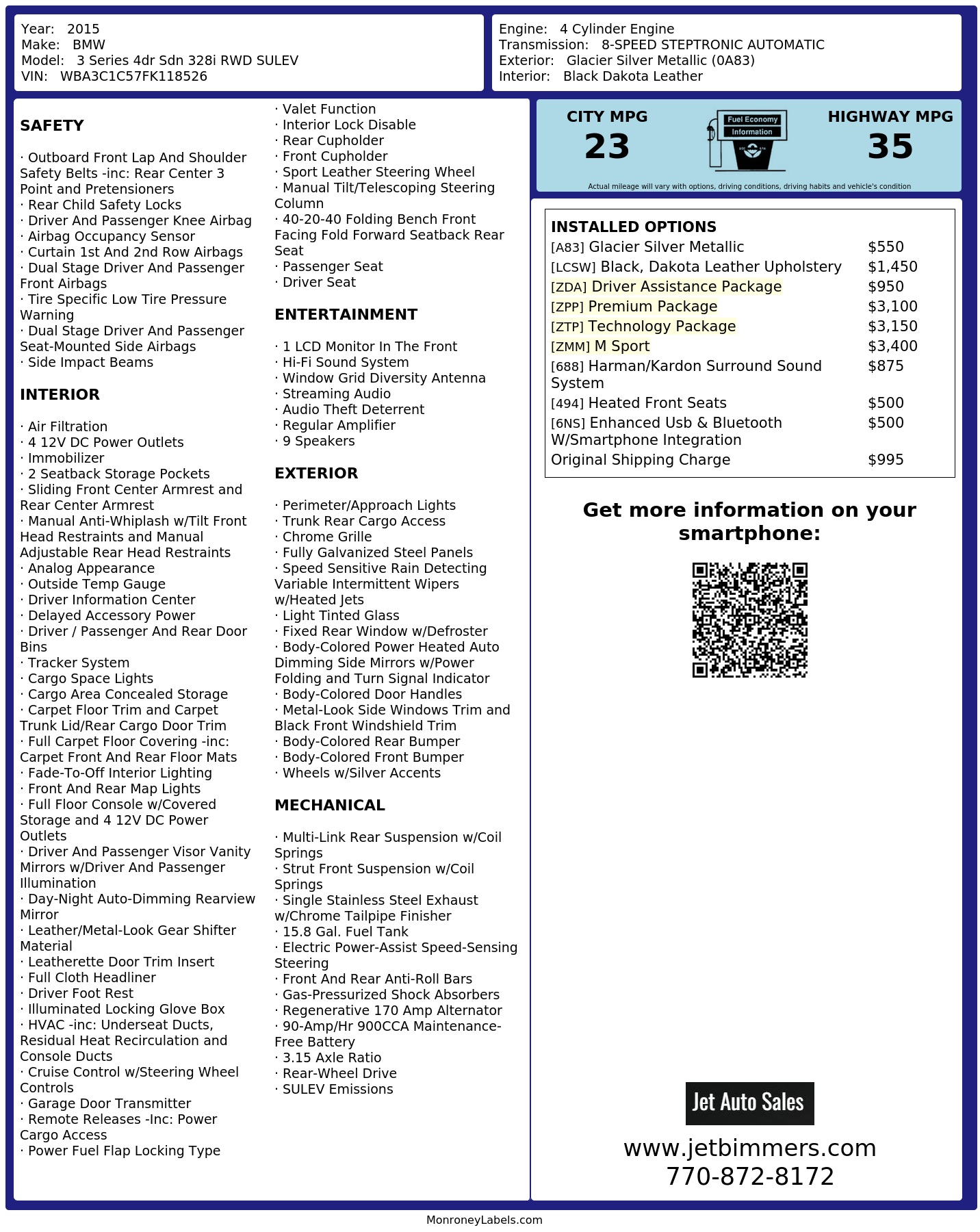 Monroney Label