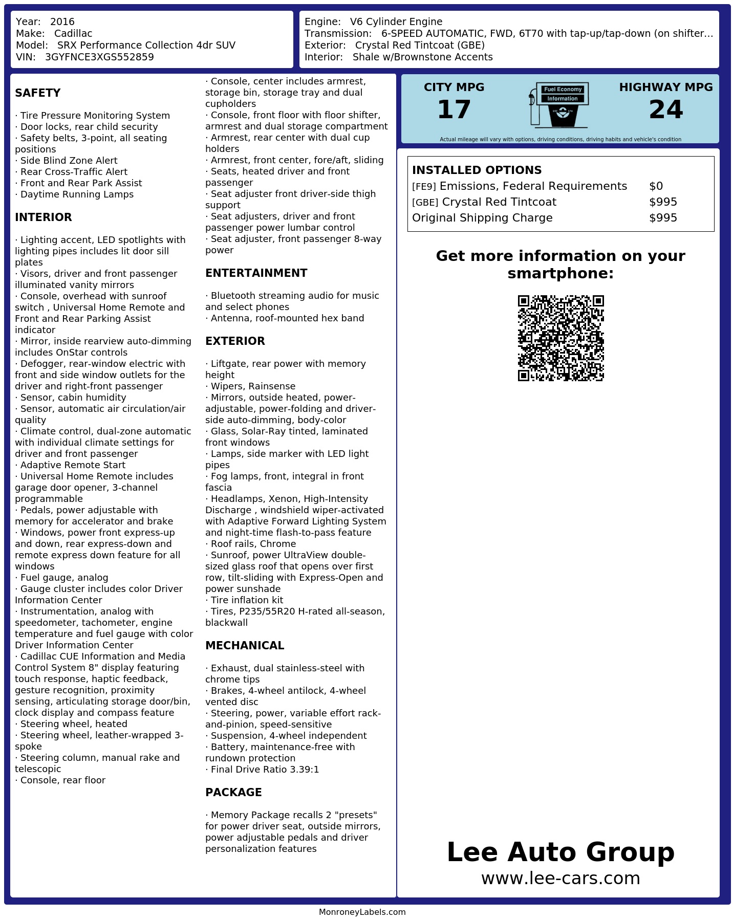Monroney Label