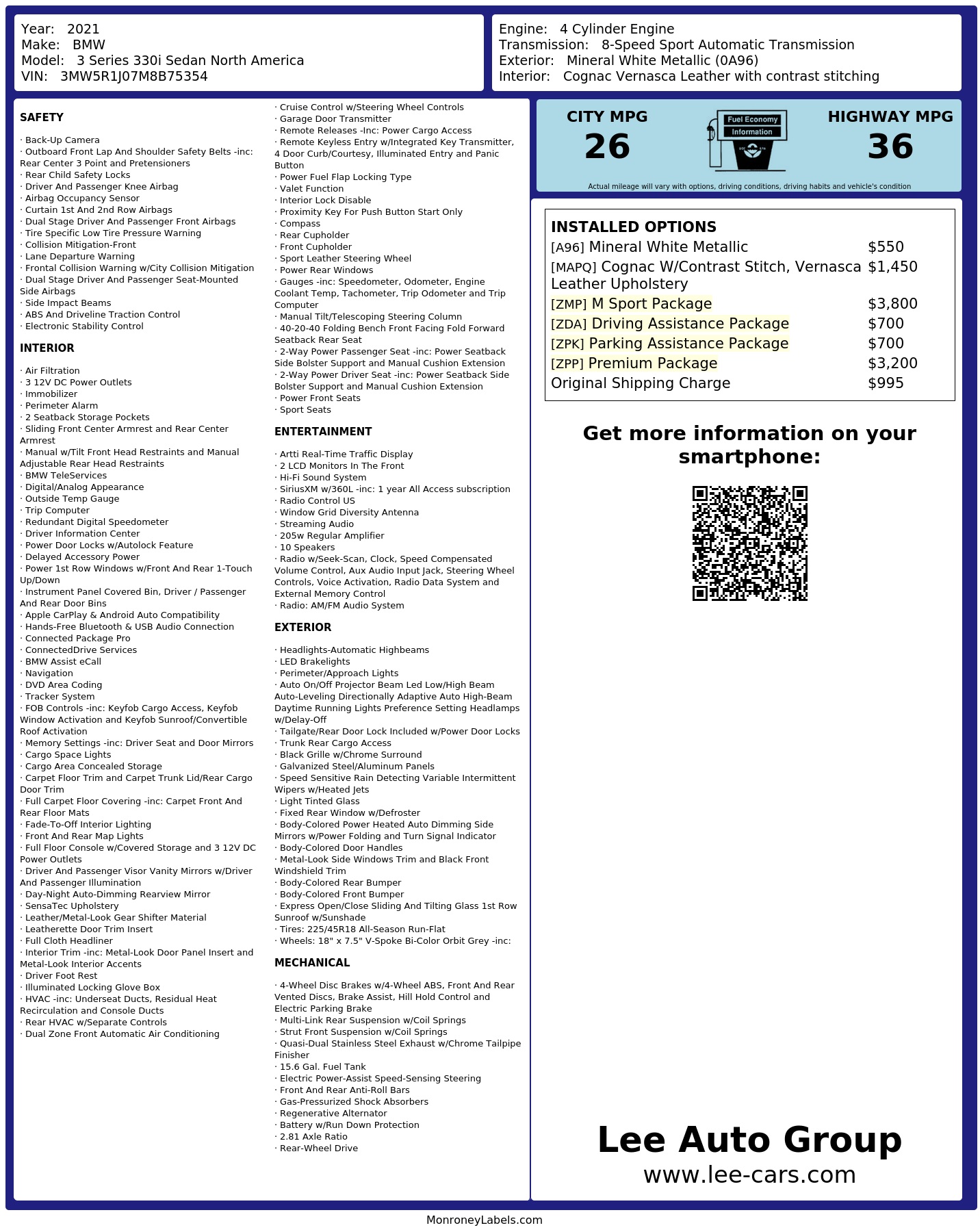 Monroney Label