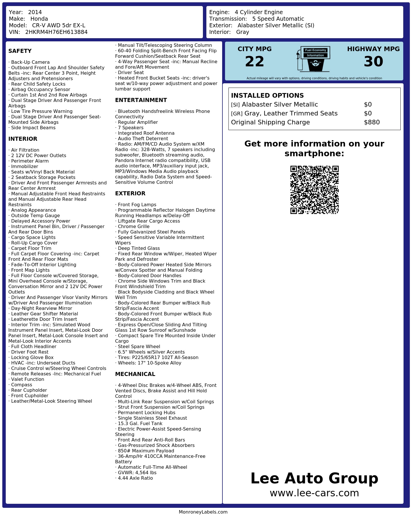Monroney Label
