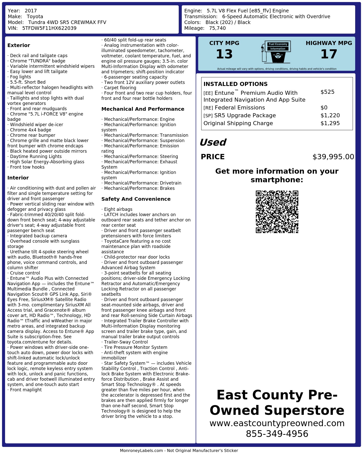Monroney Label