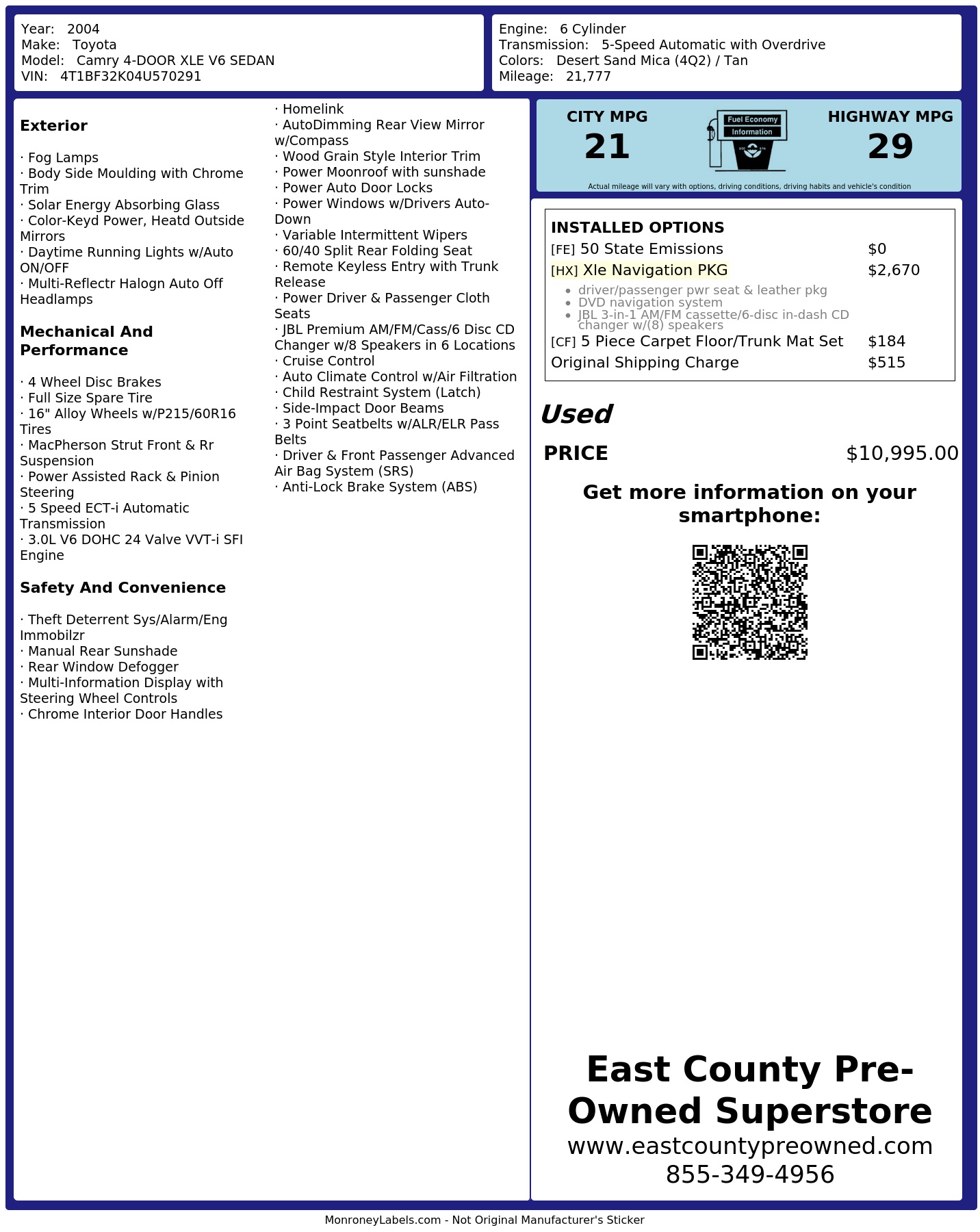 Monroney Label