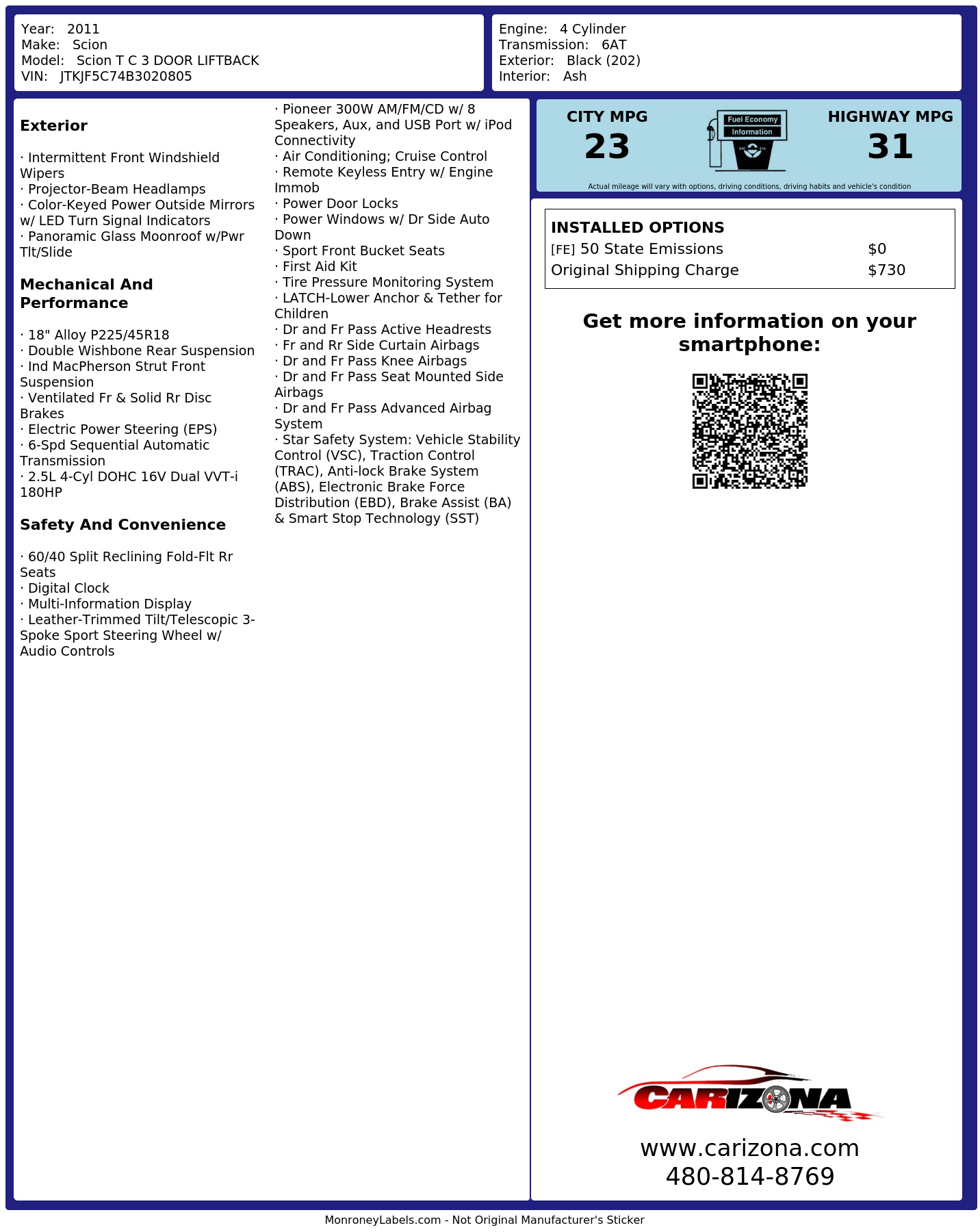 Monroney Label