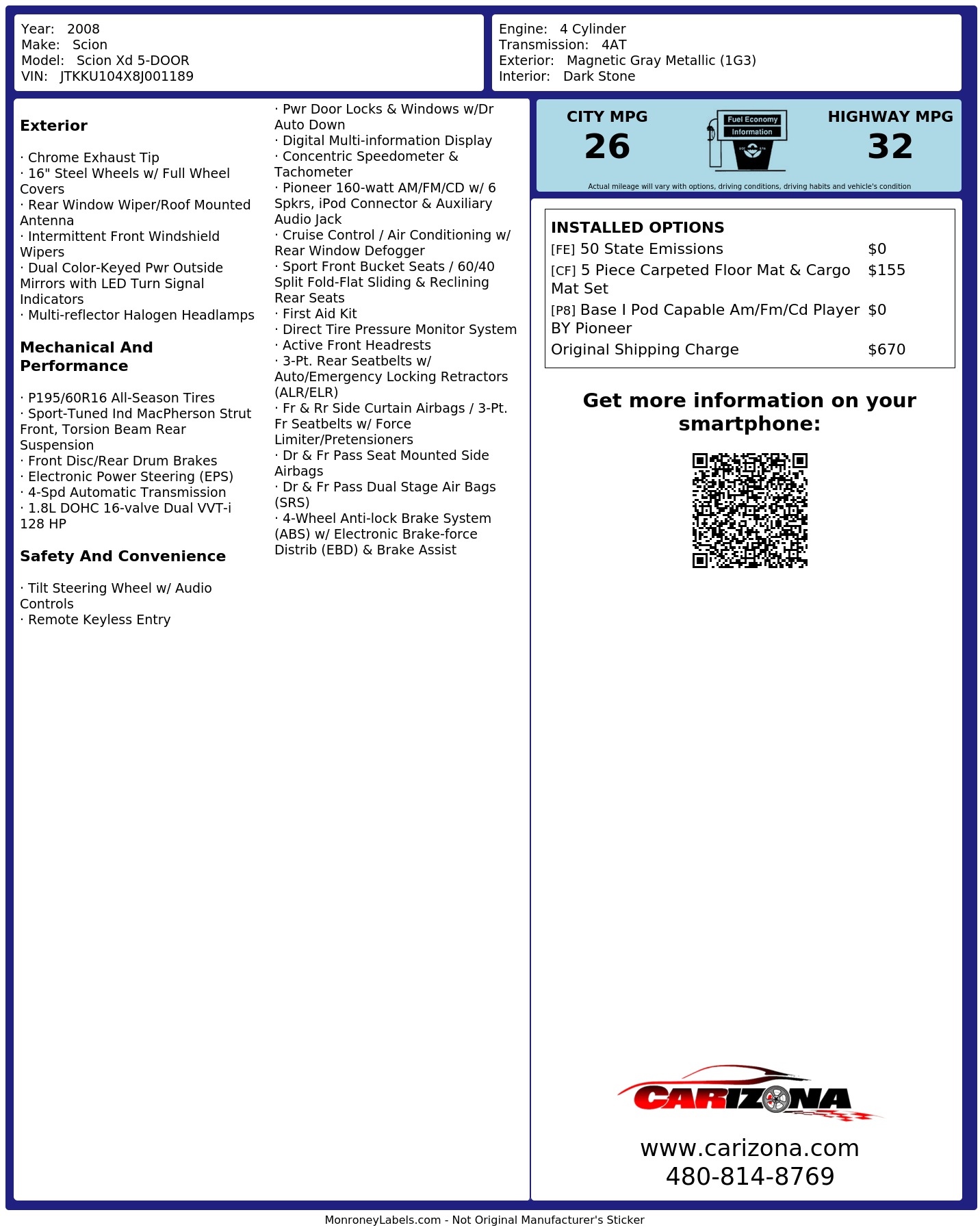 Monroney Label