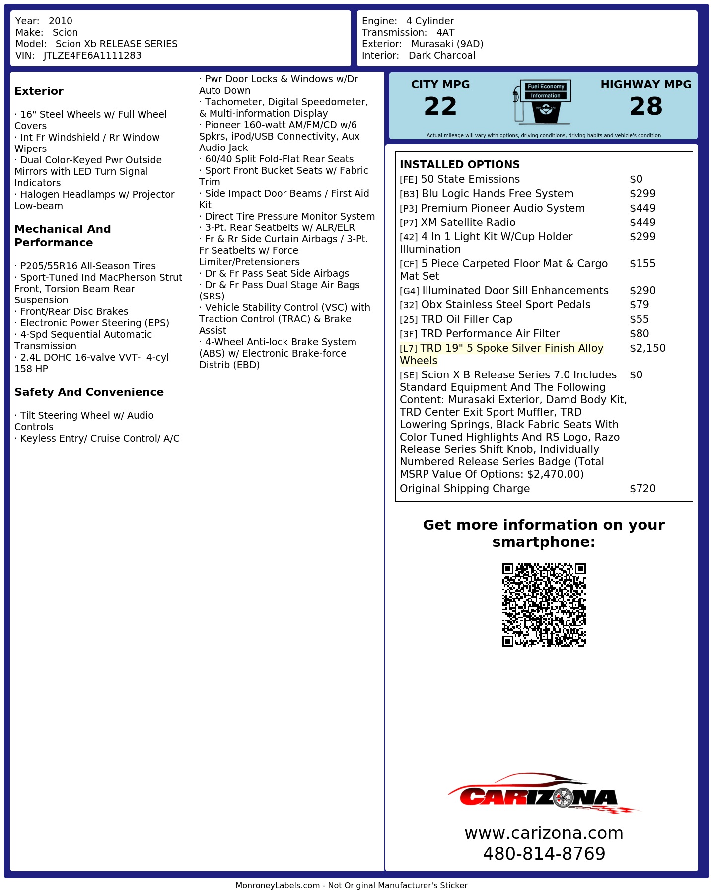 Monroney Label