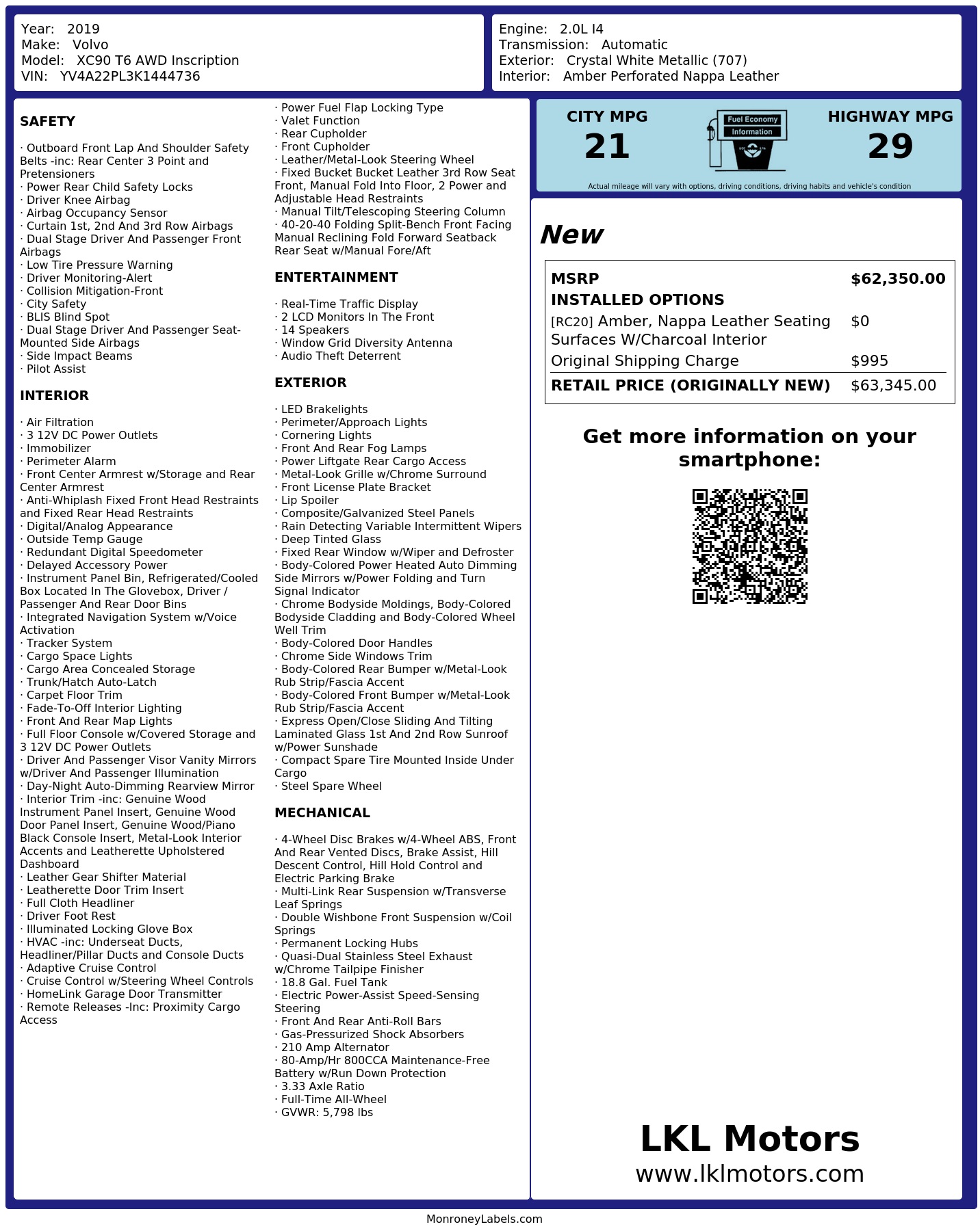 Monroney Label