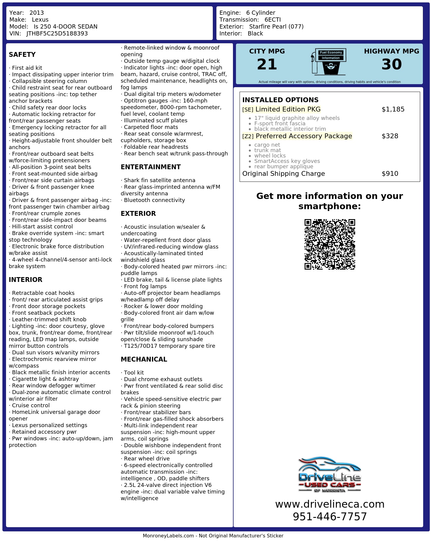 Monroney Label