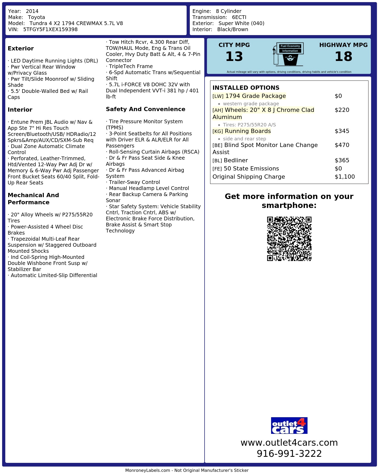 Monroney Label