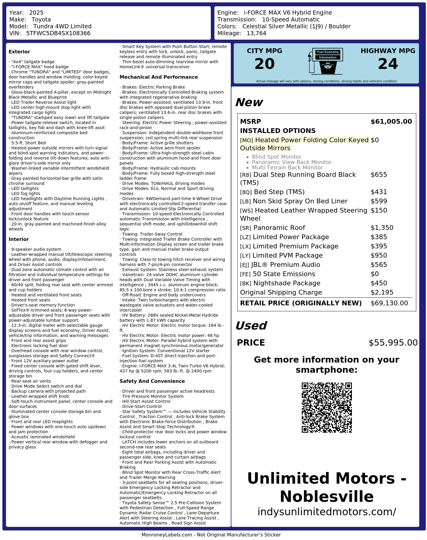 Monroney Label