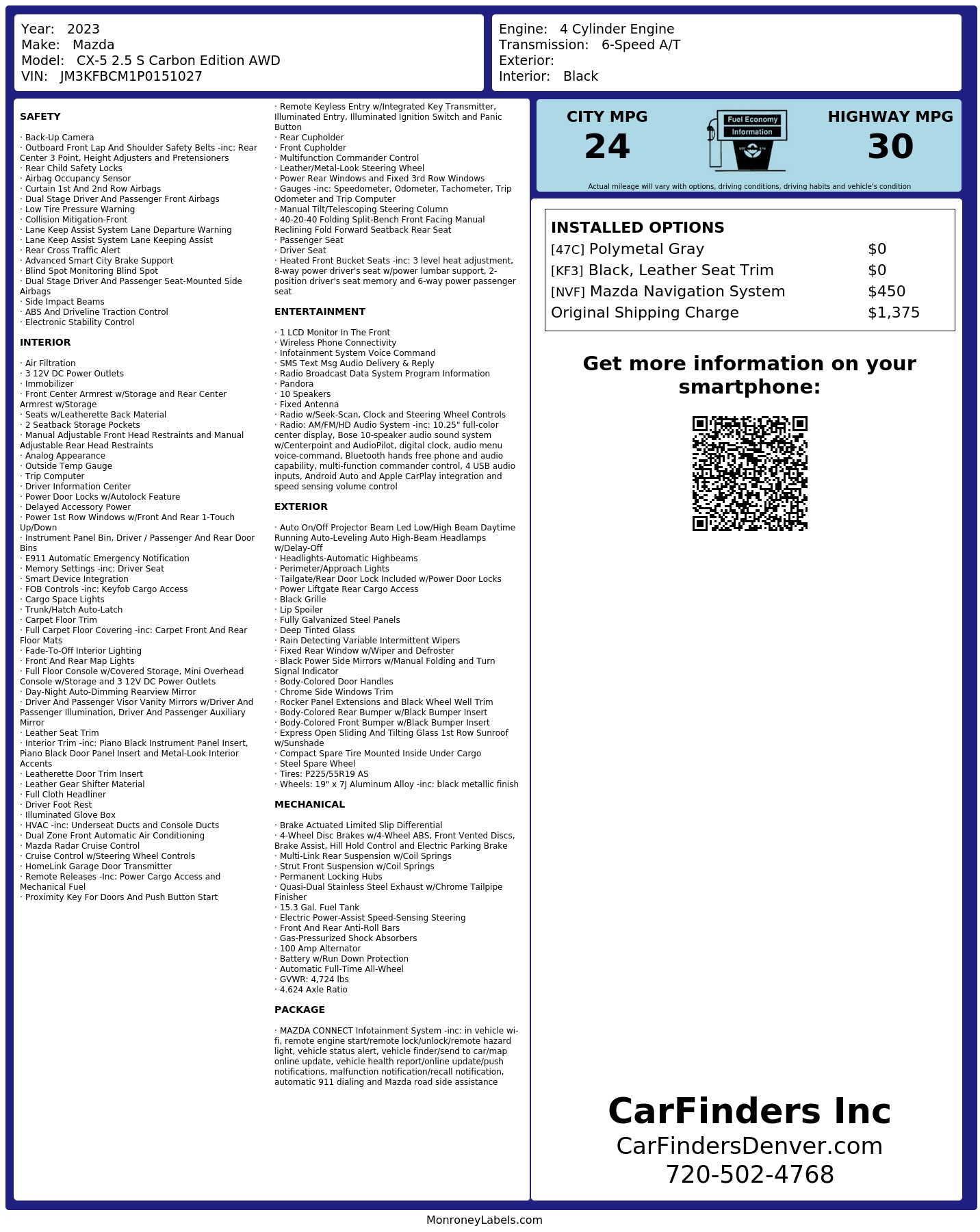 Monroney Label