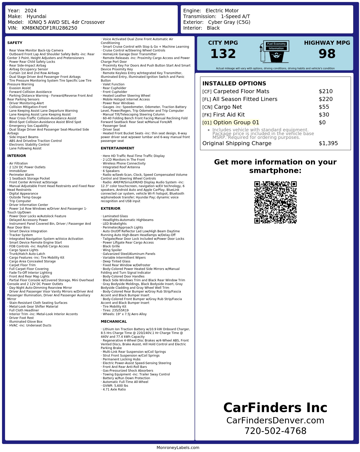 Monroney Label