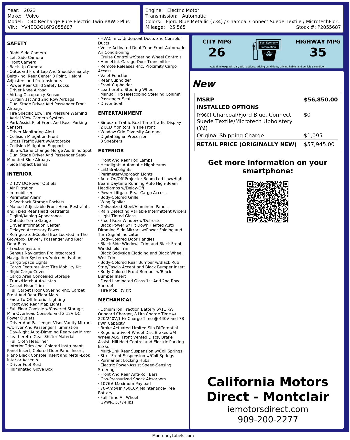 Monroney Label