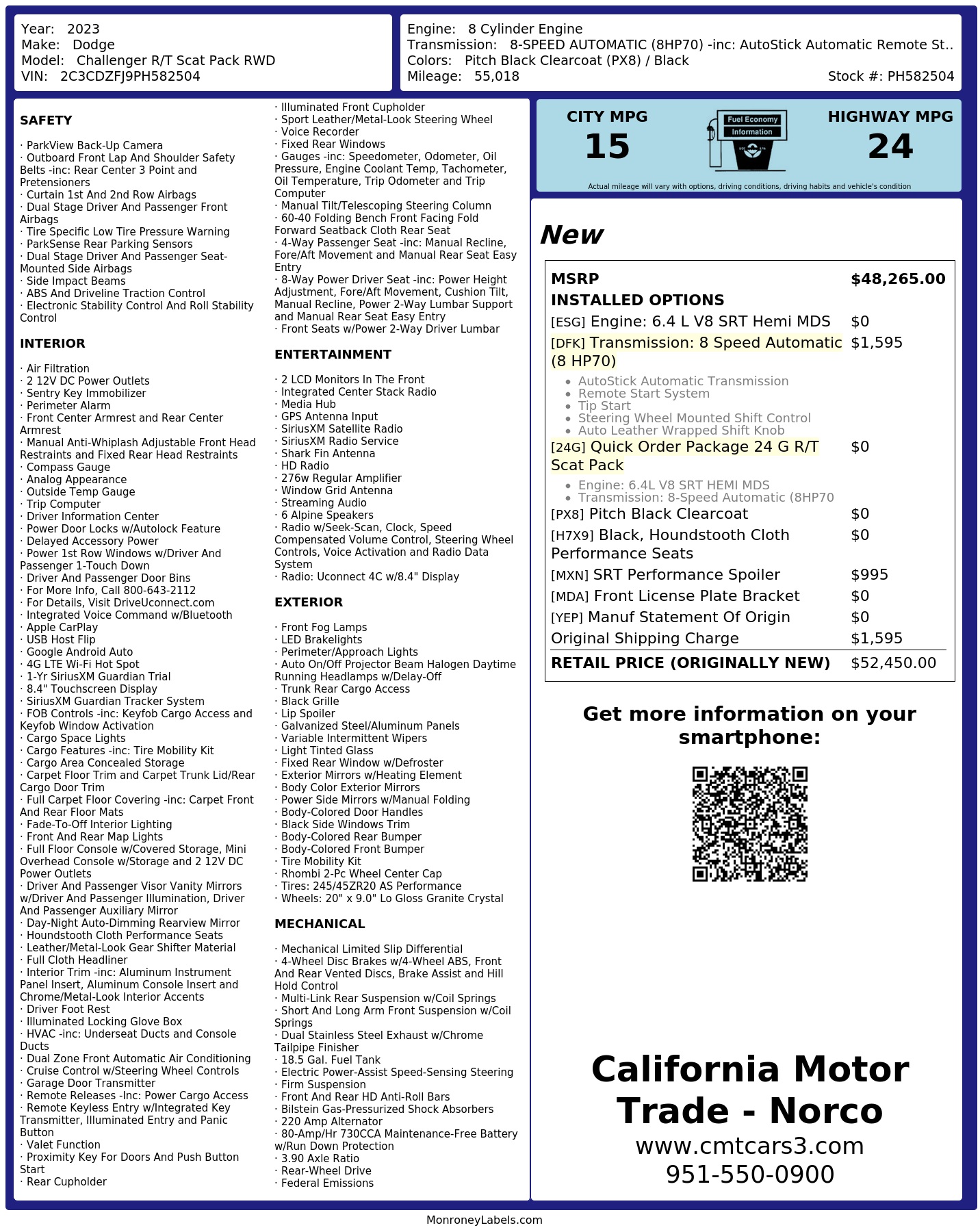 Monroney Label