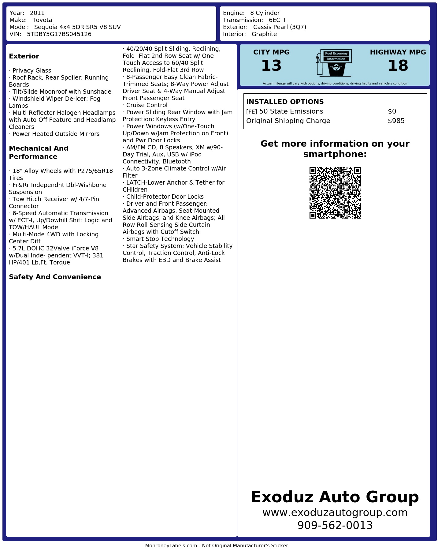 Monroney Label