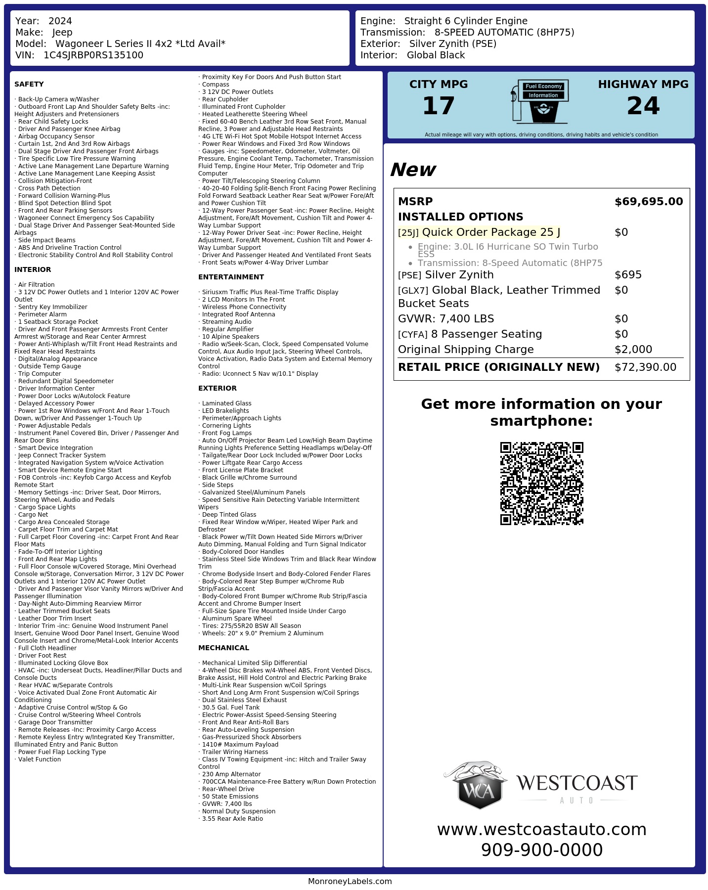 Monroney Label