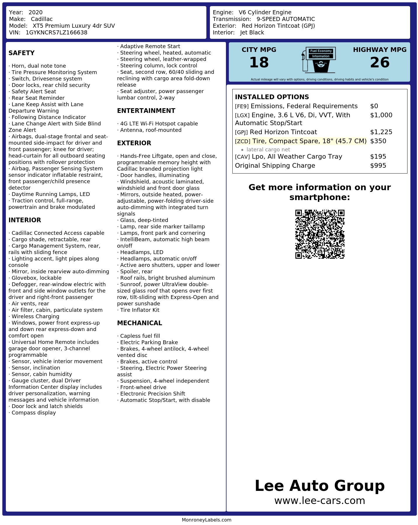 Monroney Label