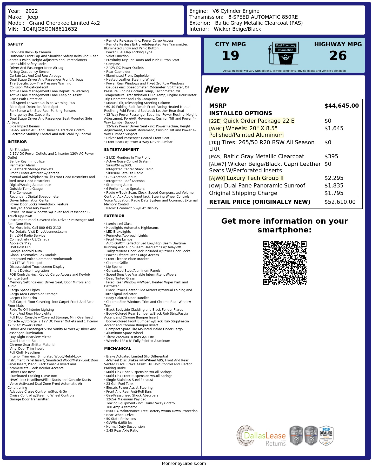 Monroney Label