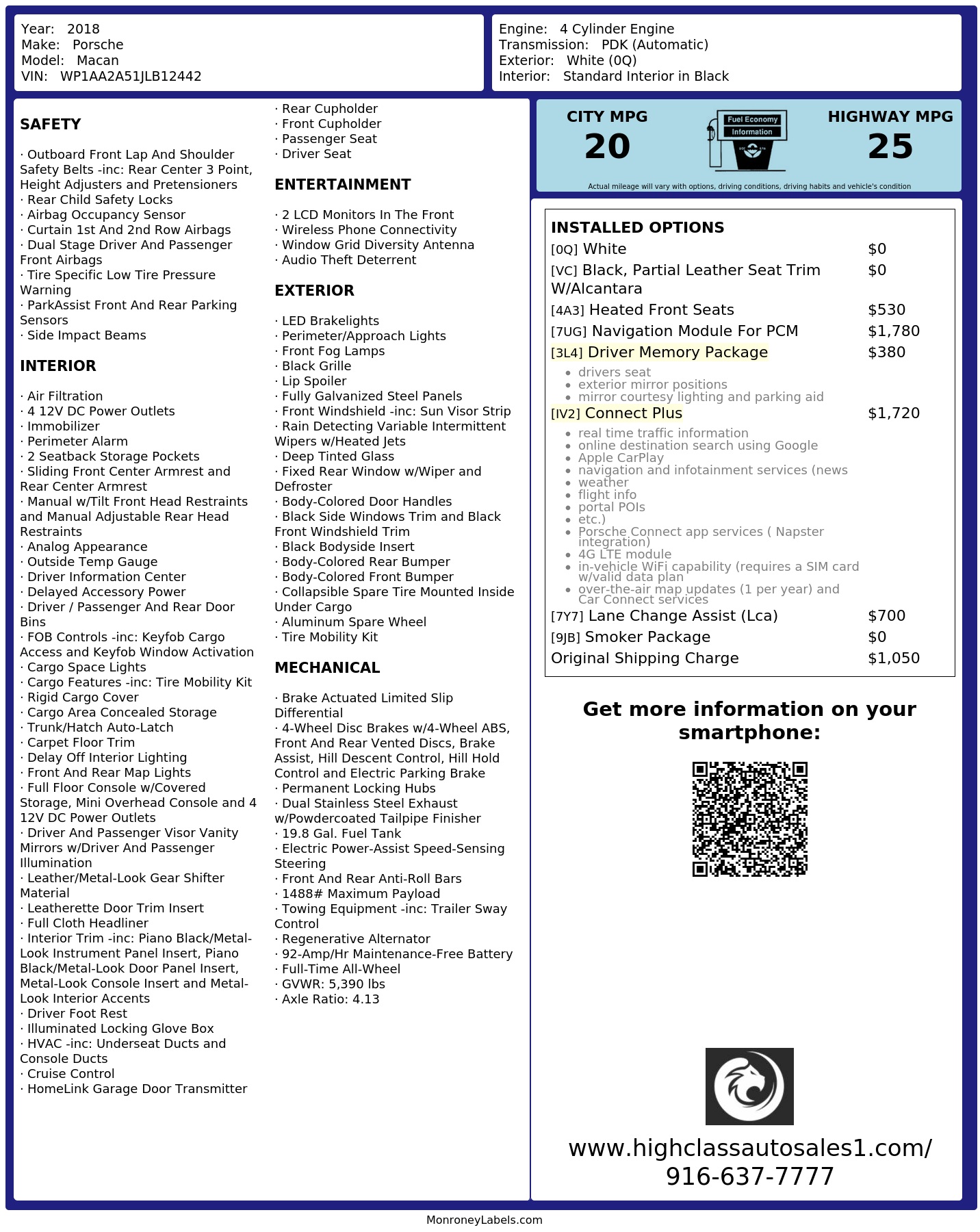 Monroney Label