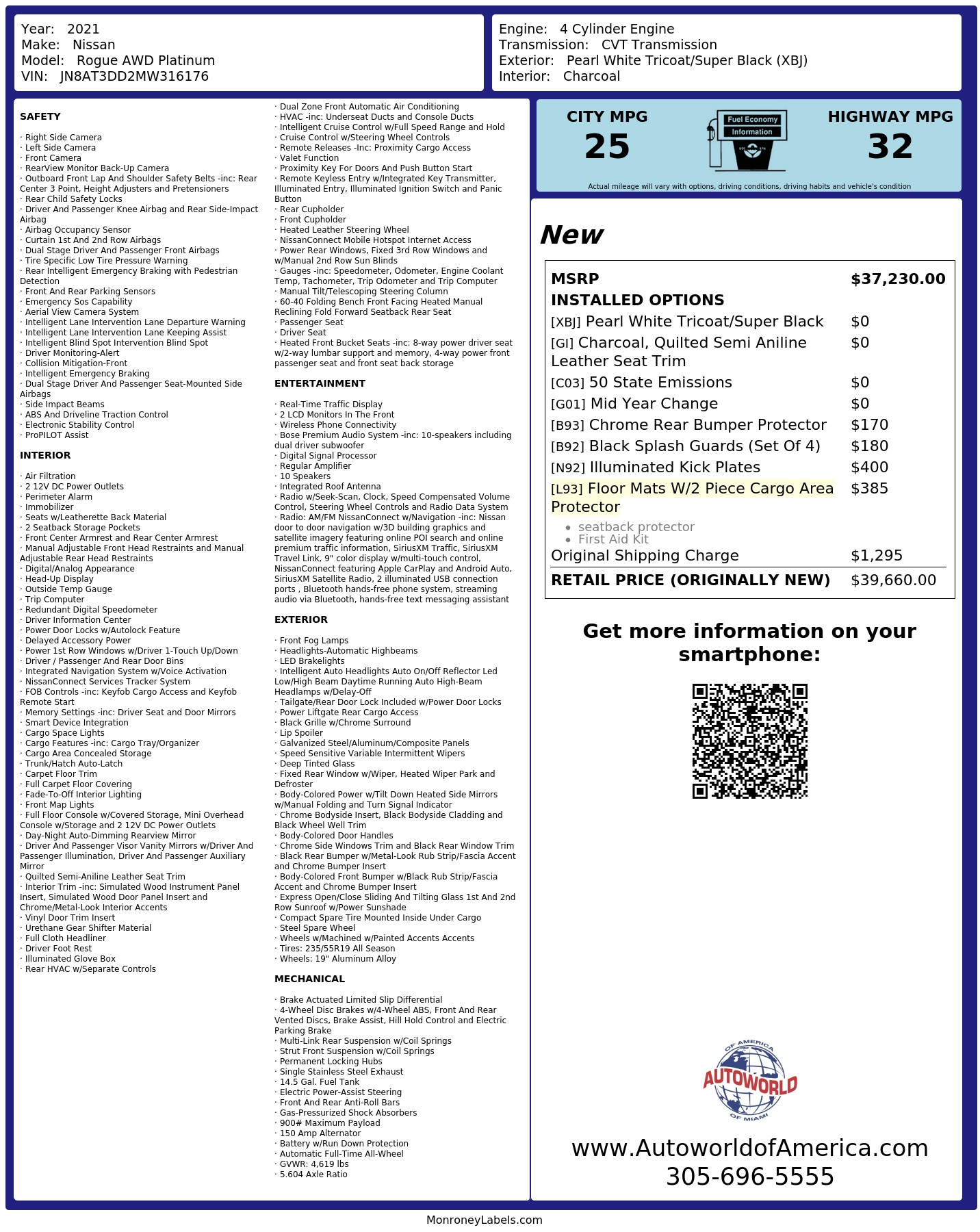 Monroney Label