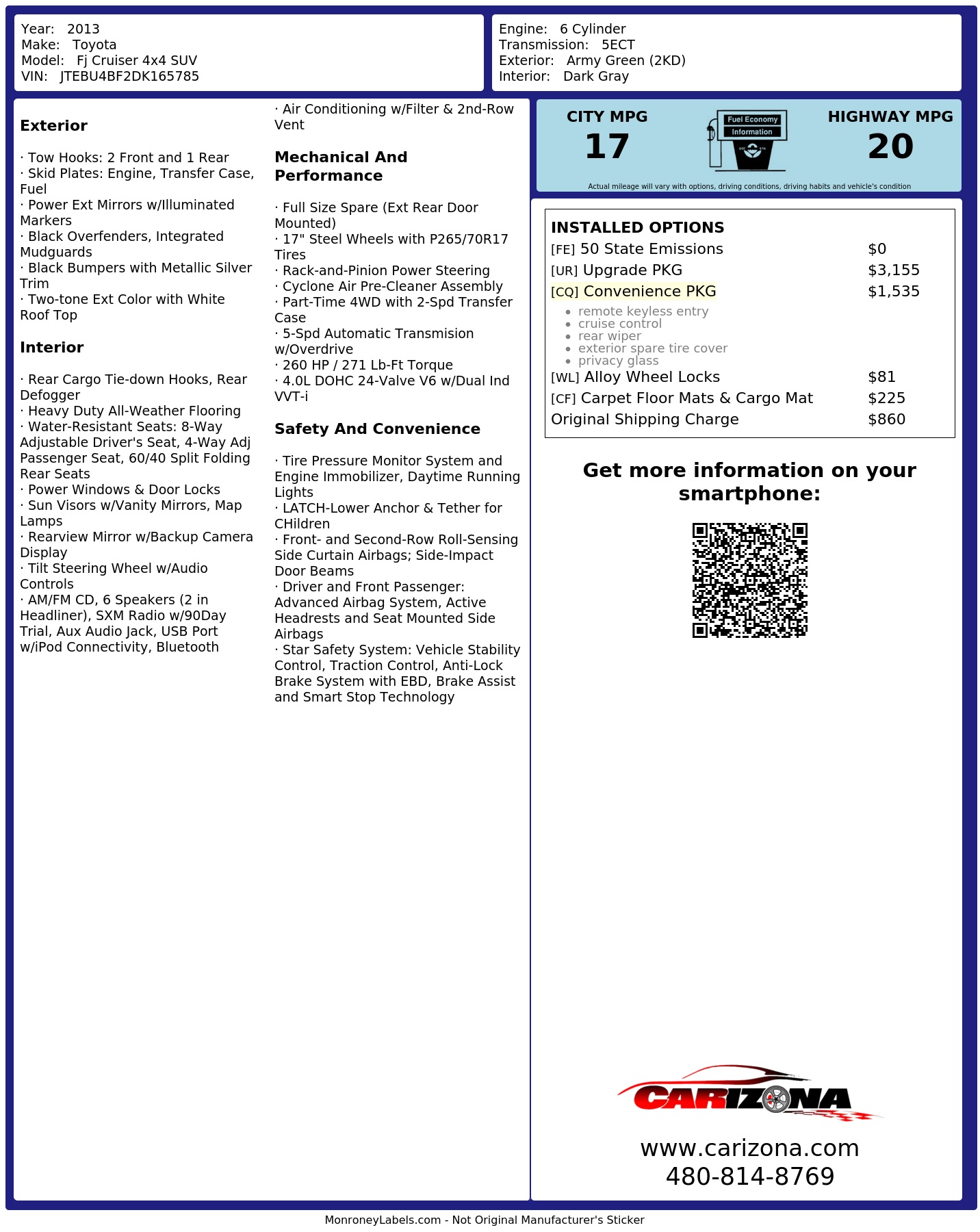 Monroney Label