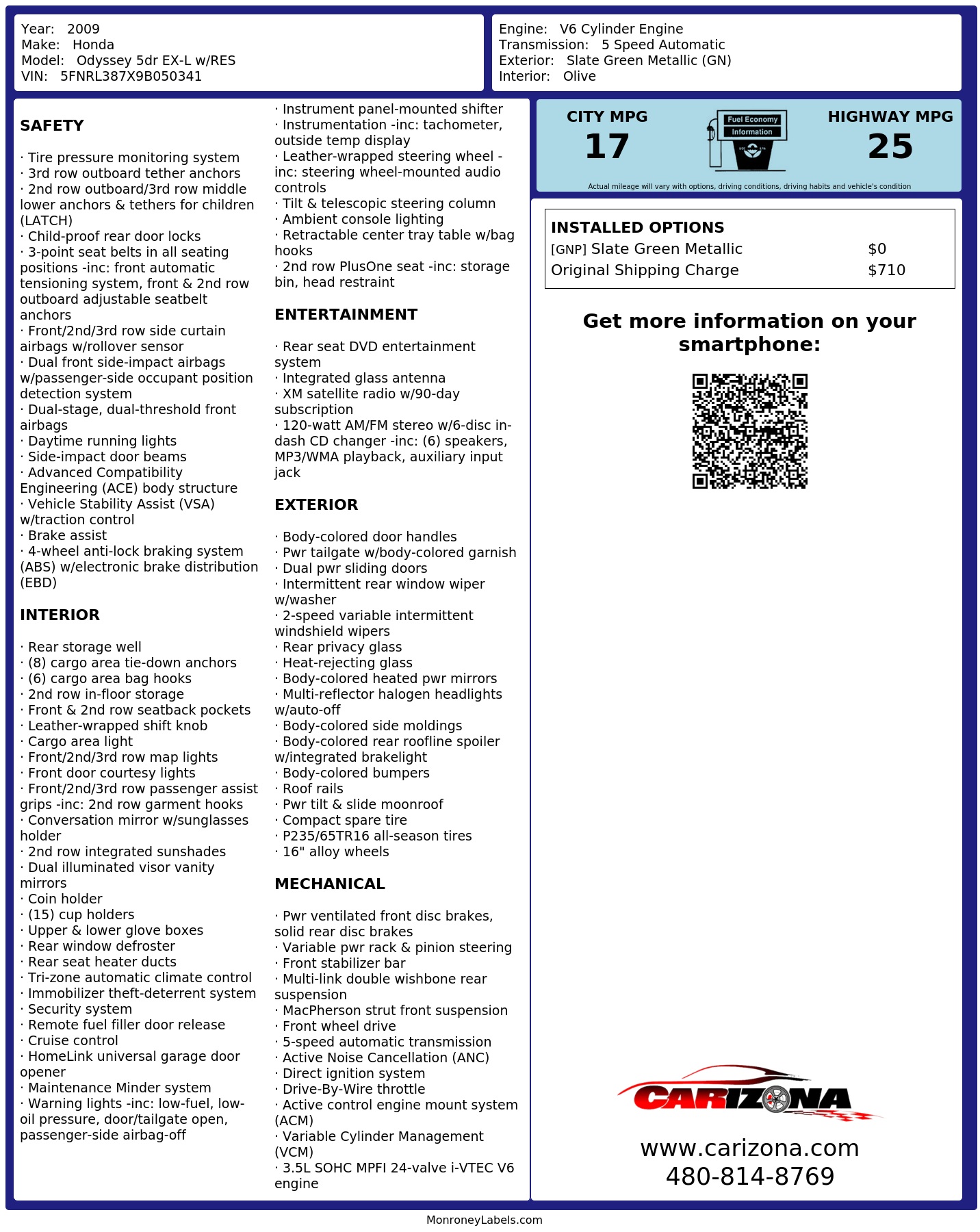 Monroney Label