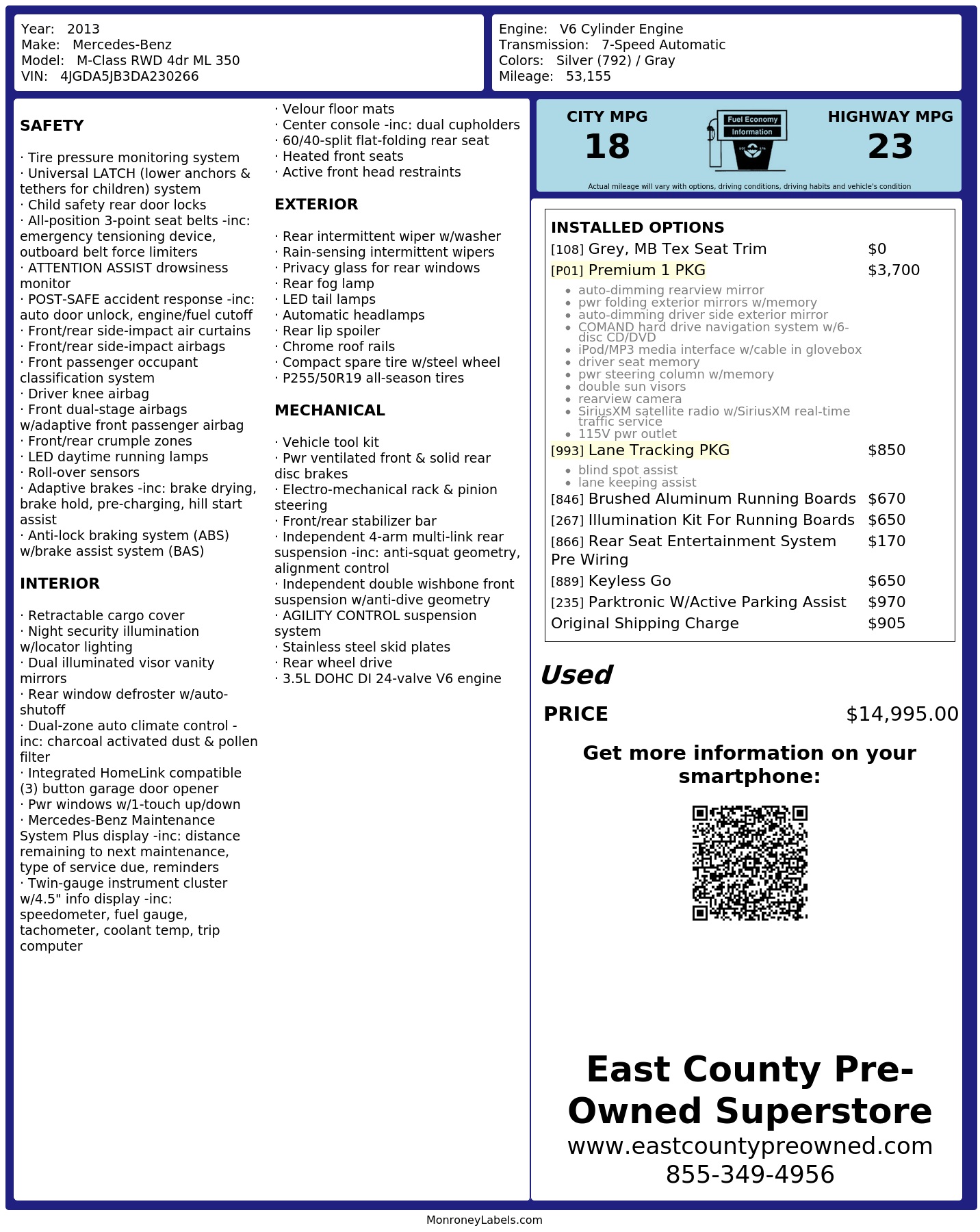 Monroney Label