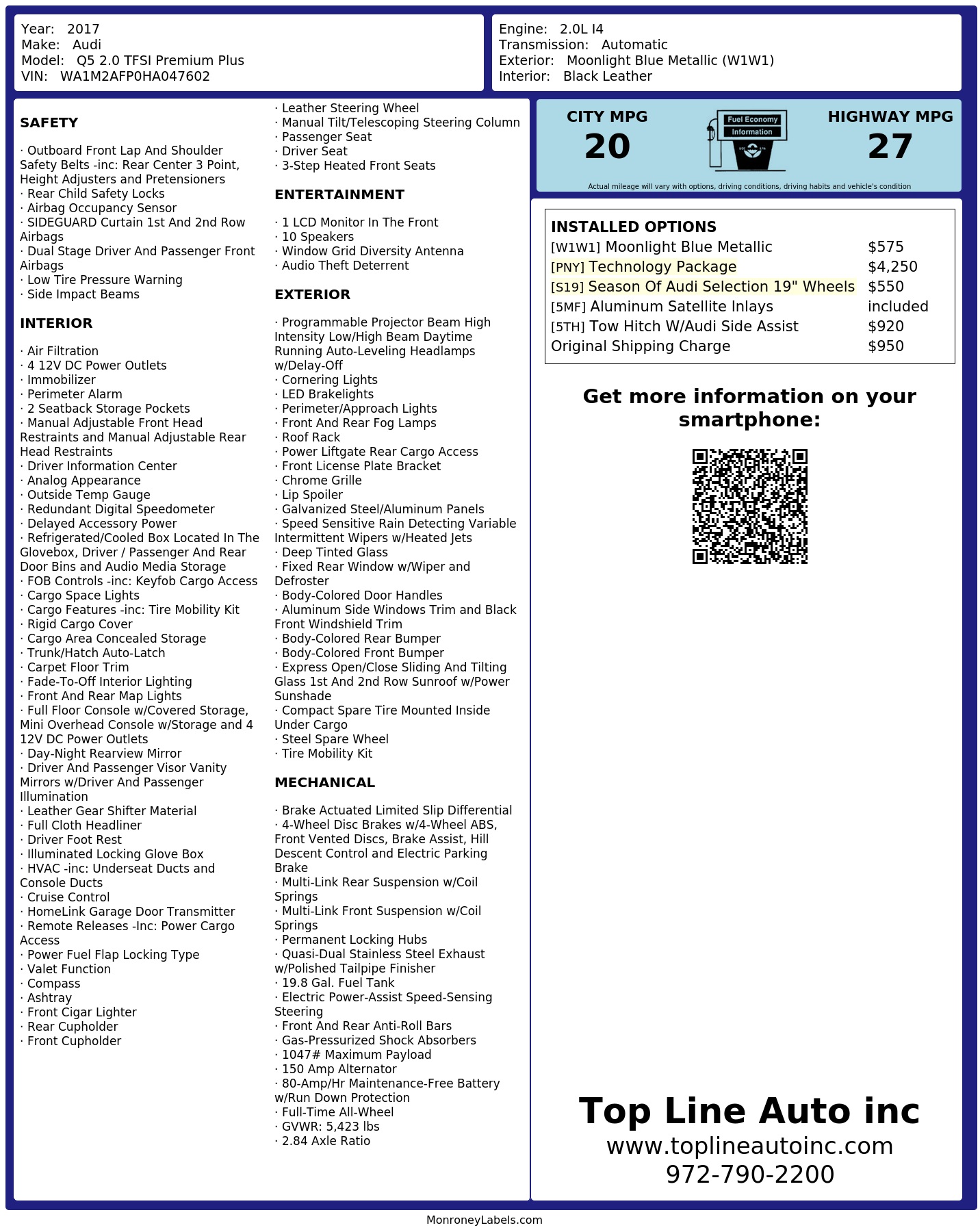 Monroney Label