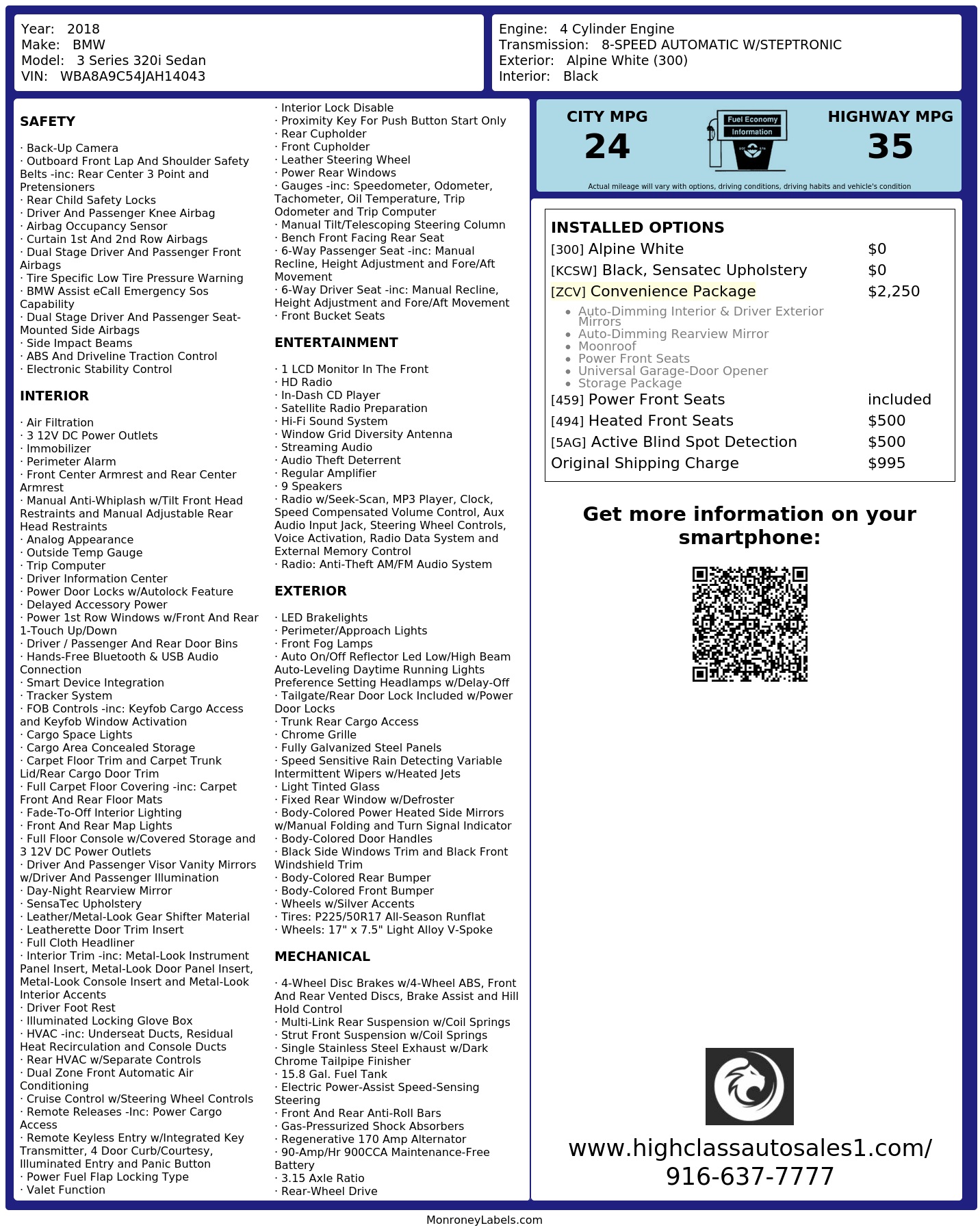 Monroney Label