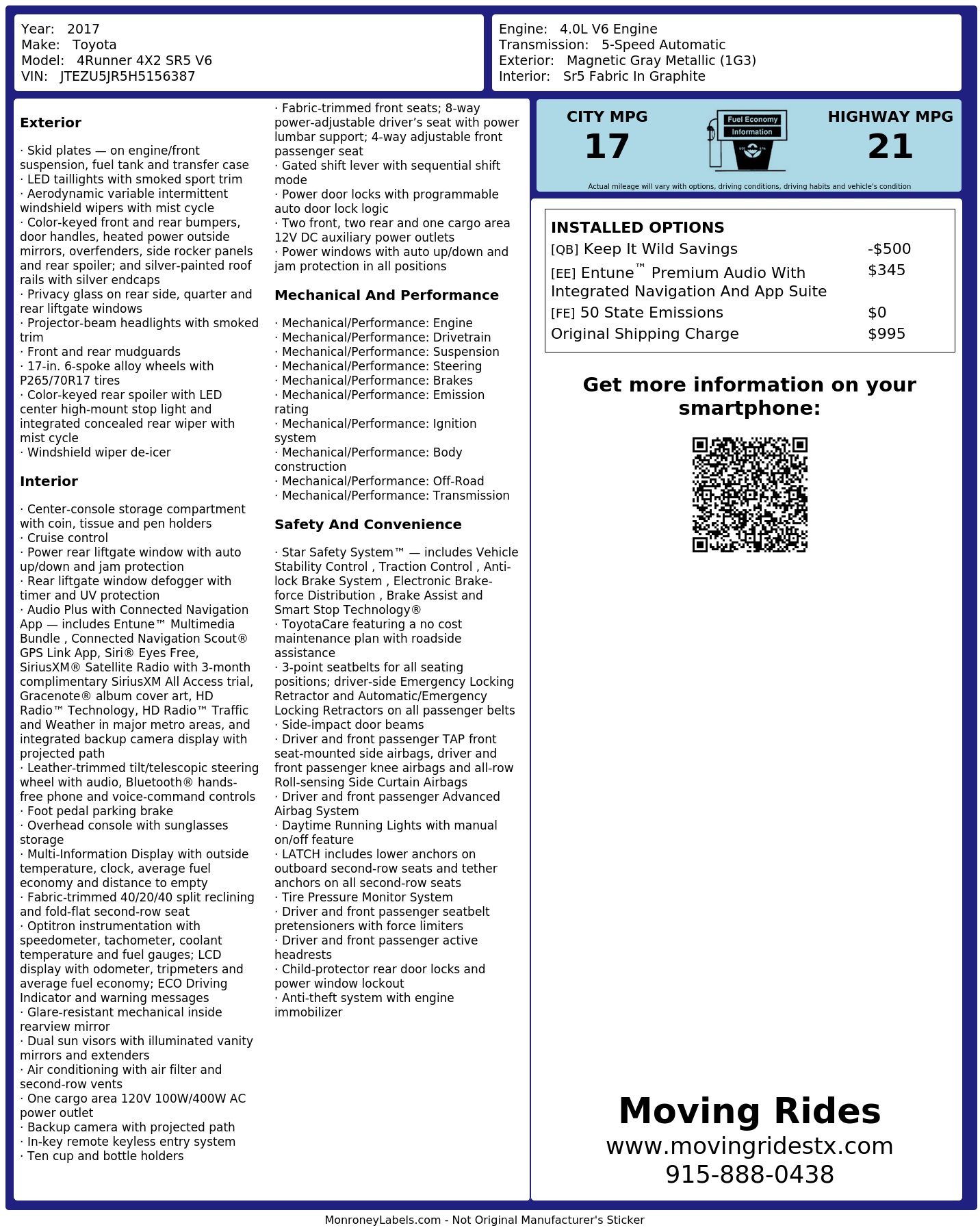 Monroney Label