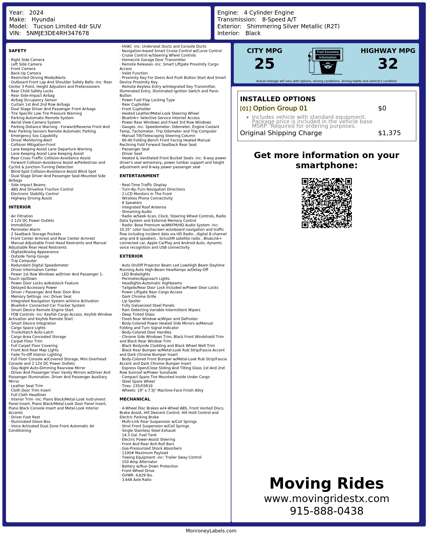 Monroney Label