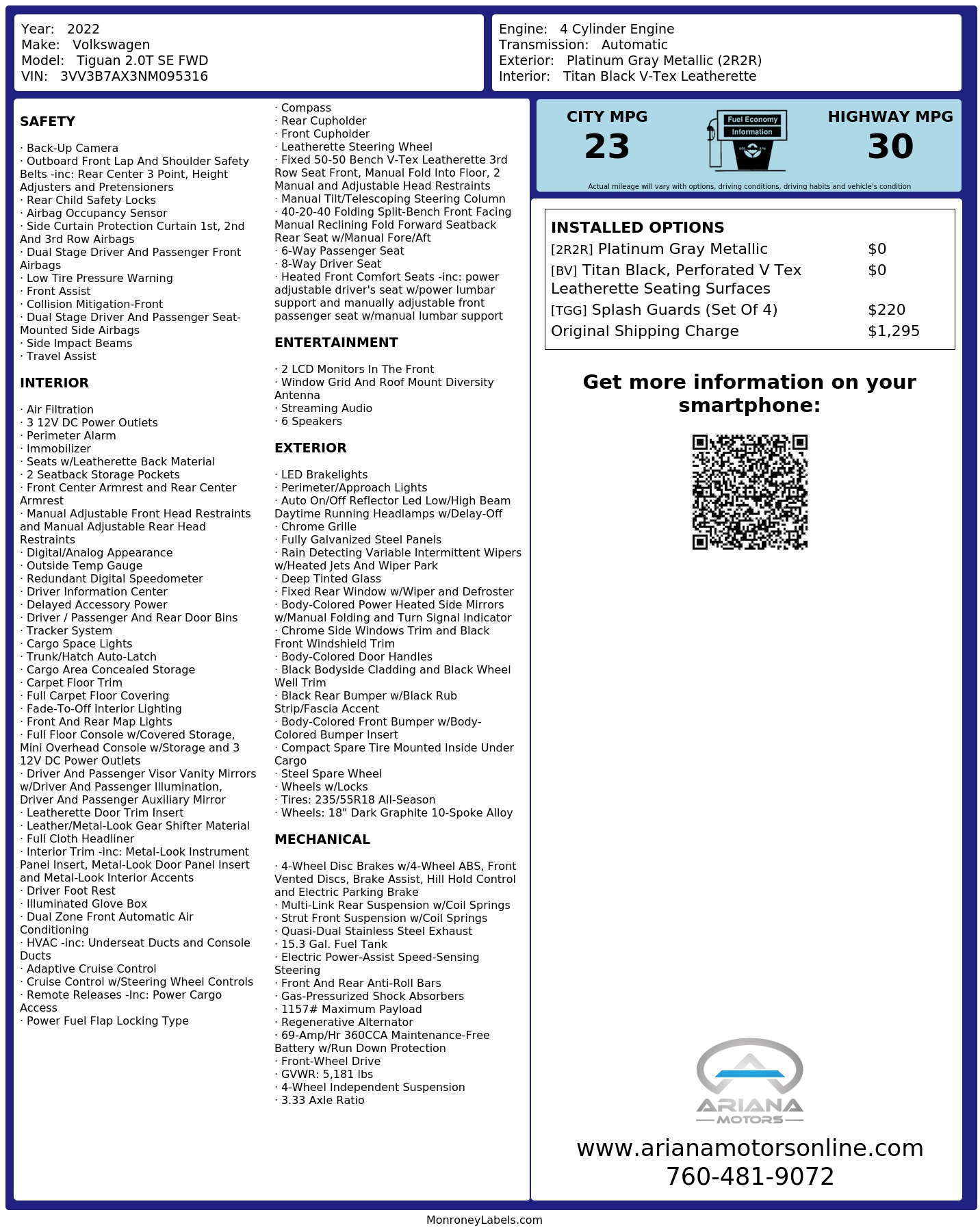Monroney Label