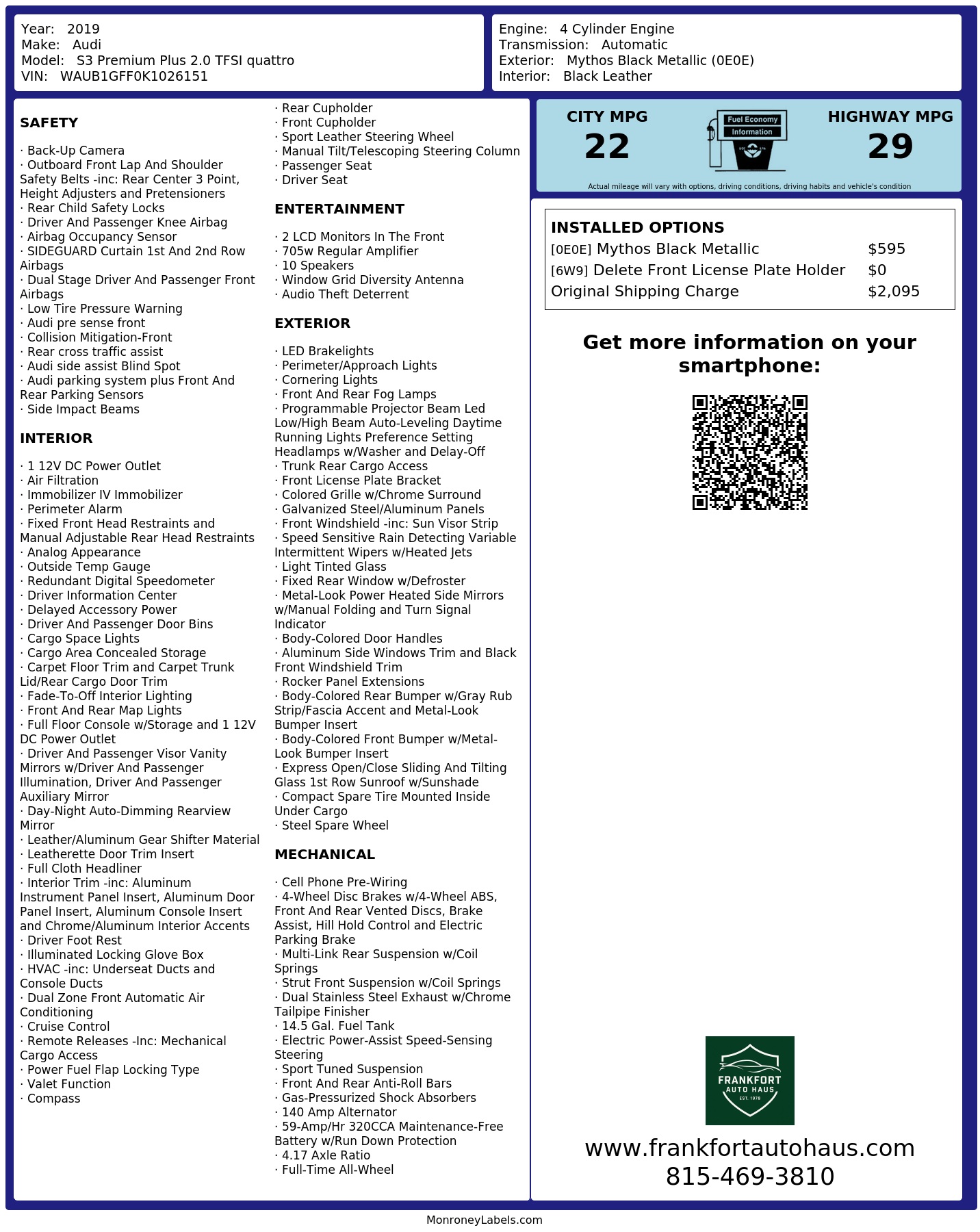 Monroney Label