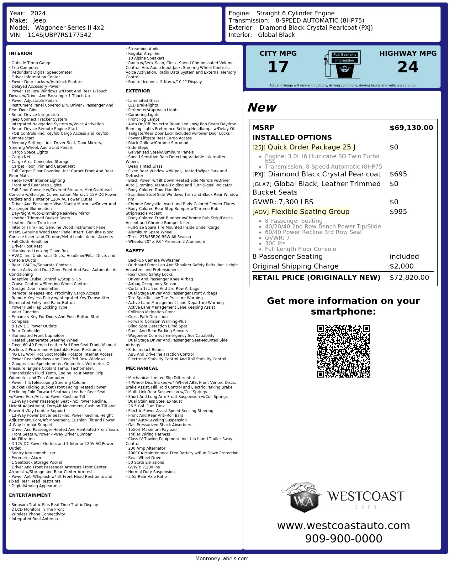 Monroney Label