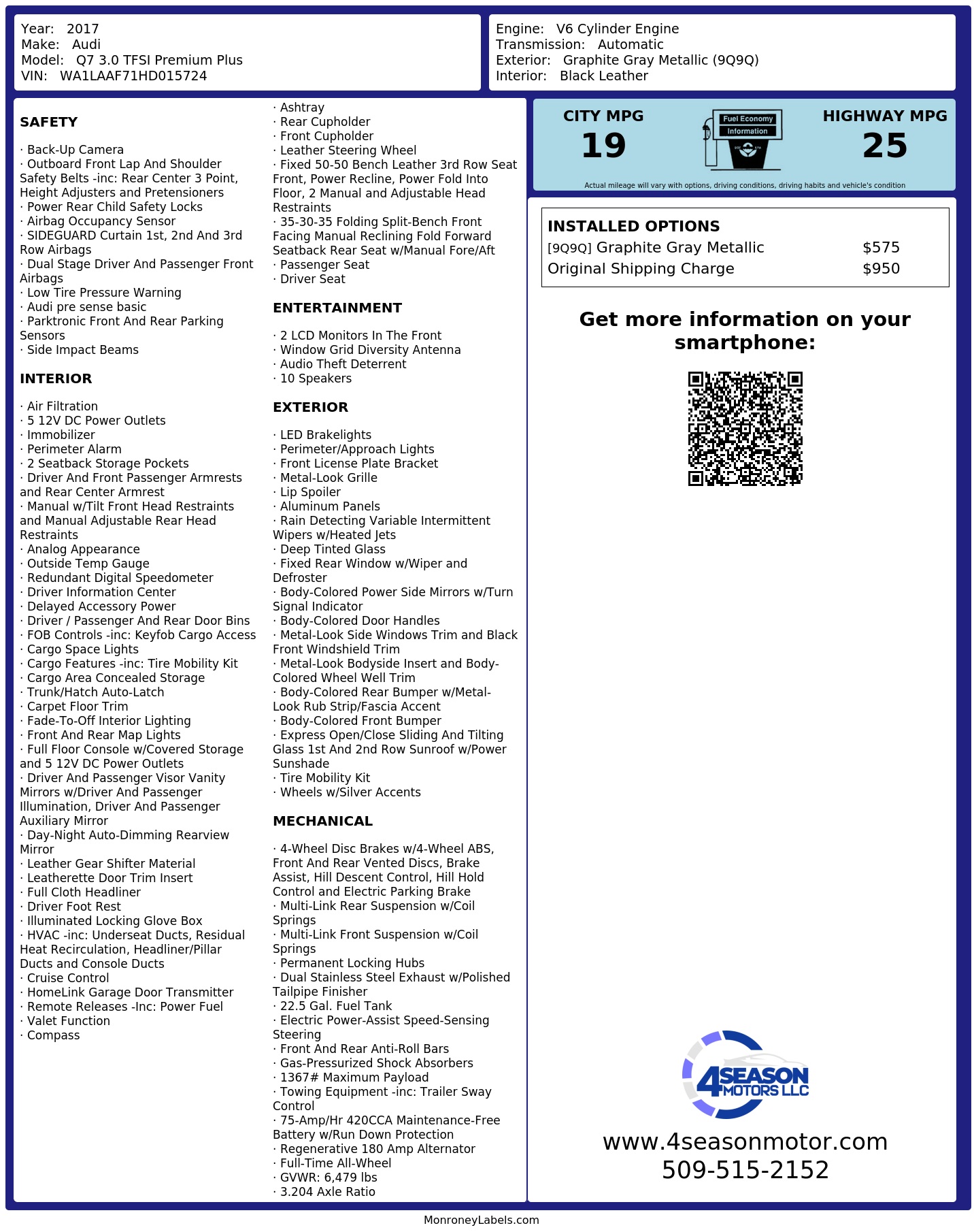 Monroney Label