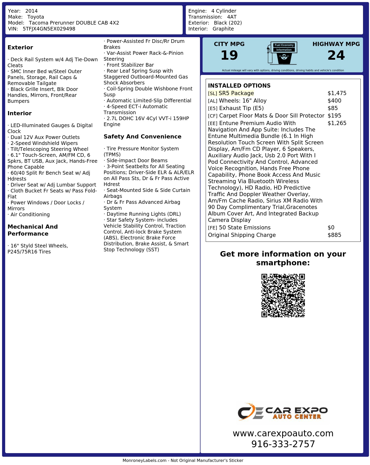 Monroney Label