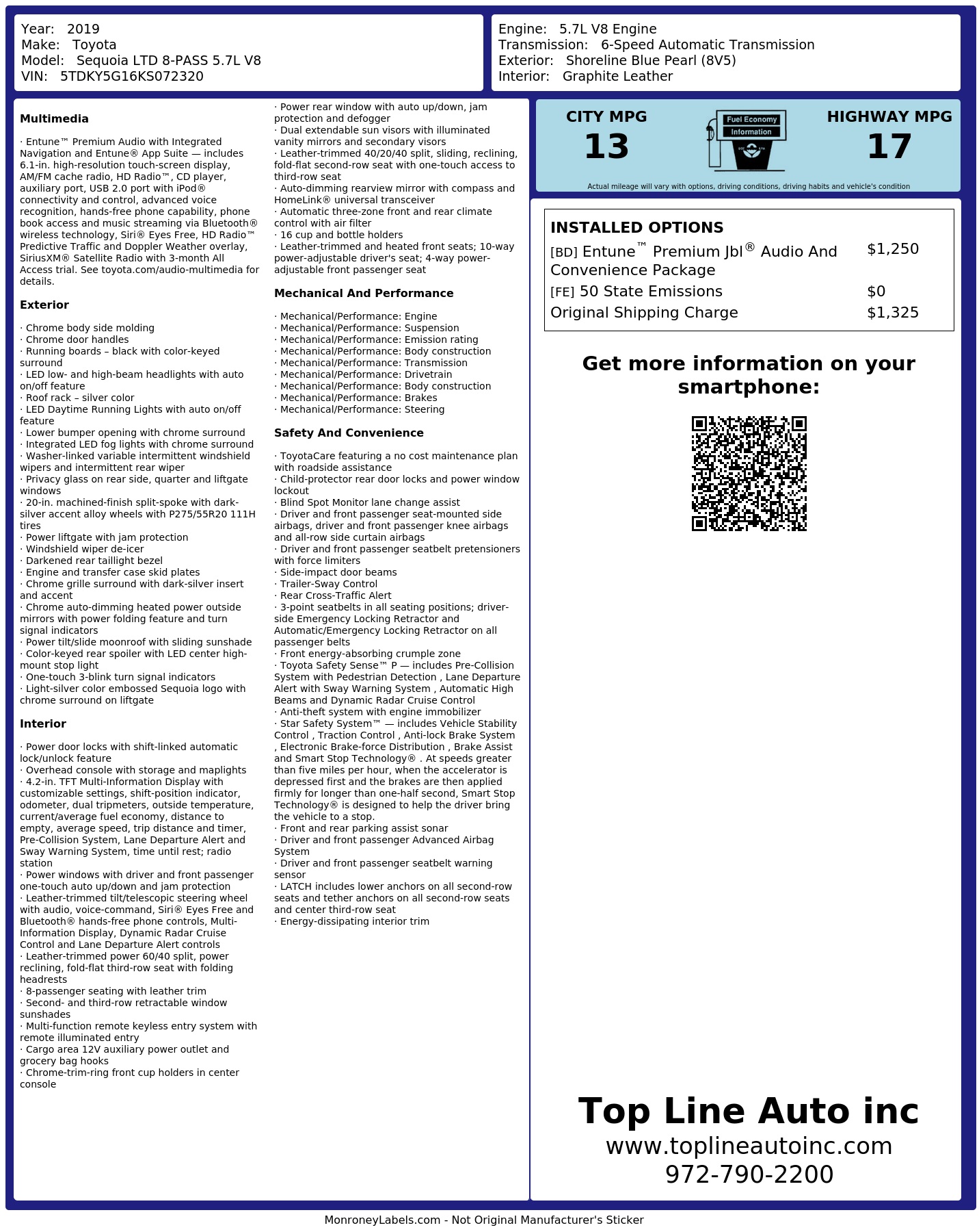 Monroney Label