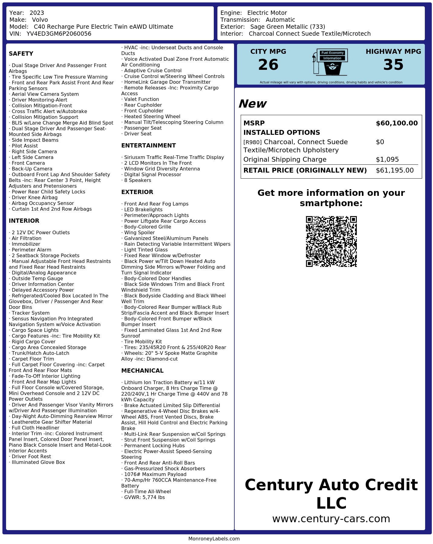 Monroney Label
