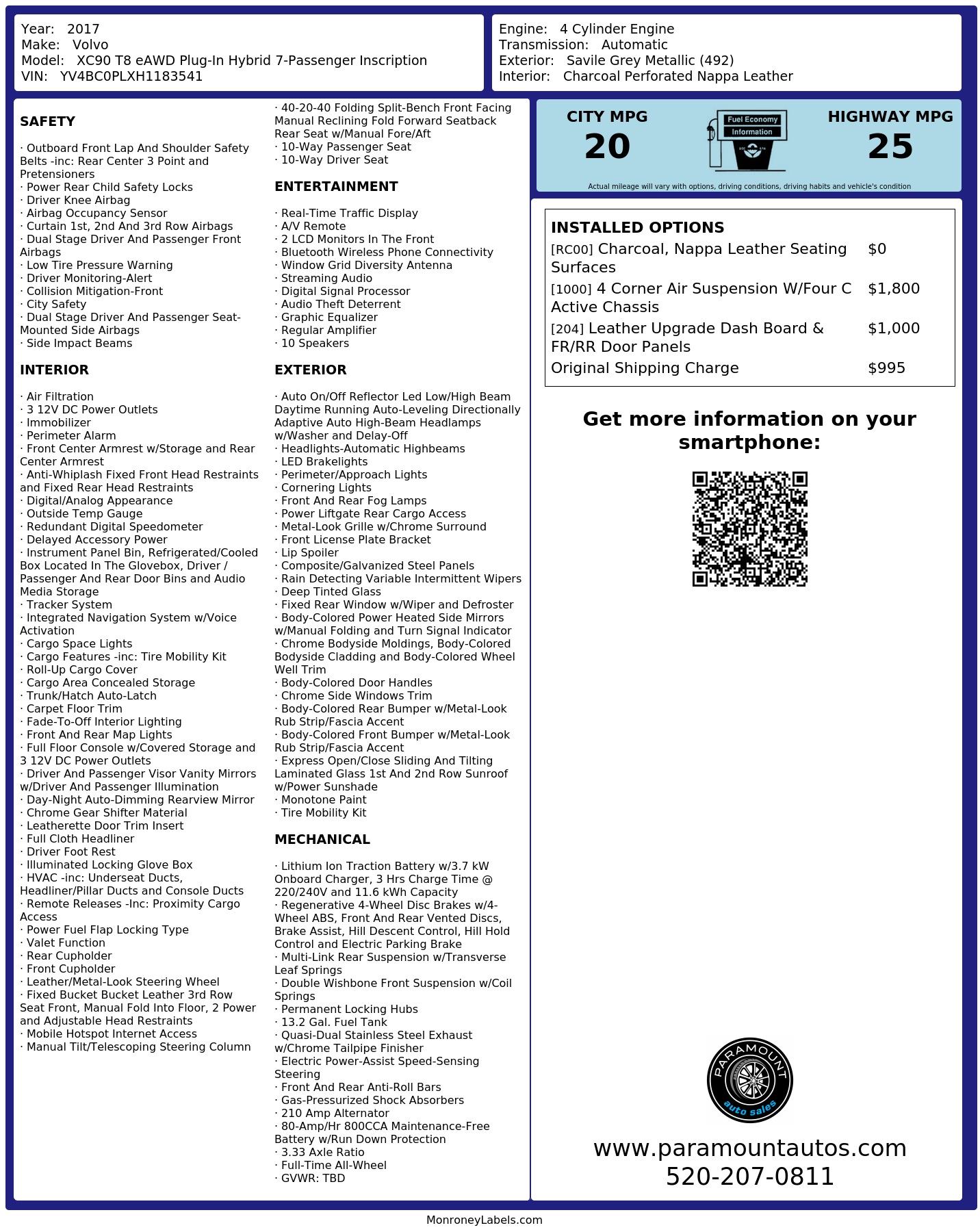 Monroney Label