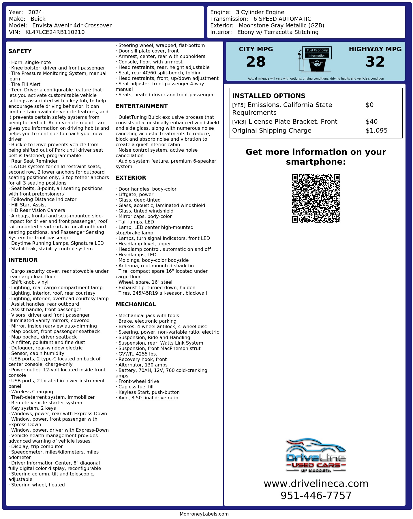 Monroney Label