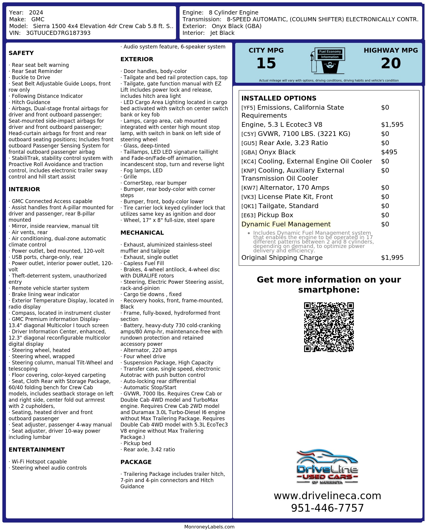 Monroney Label