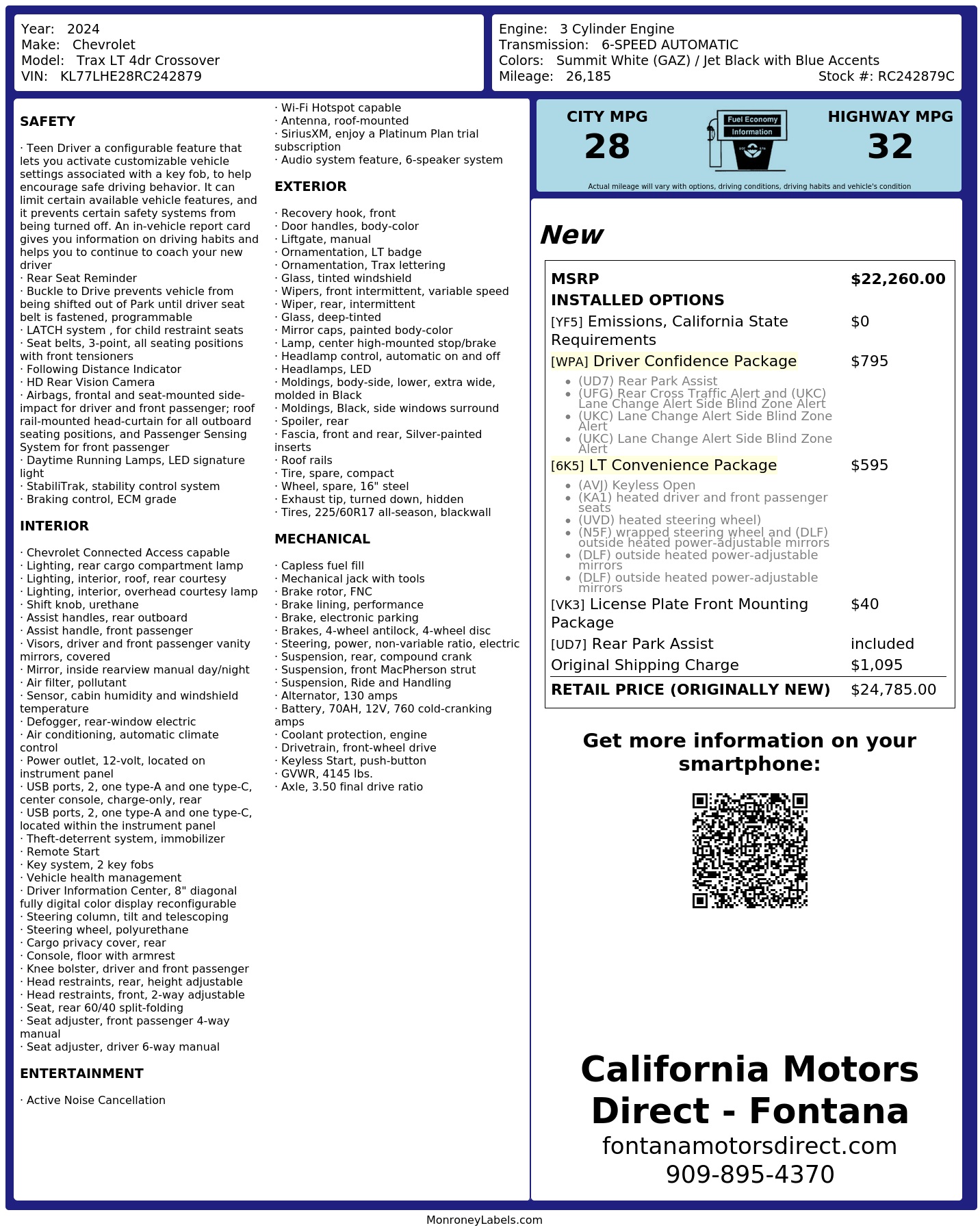 Monroney Label