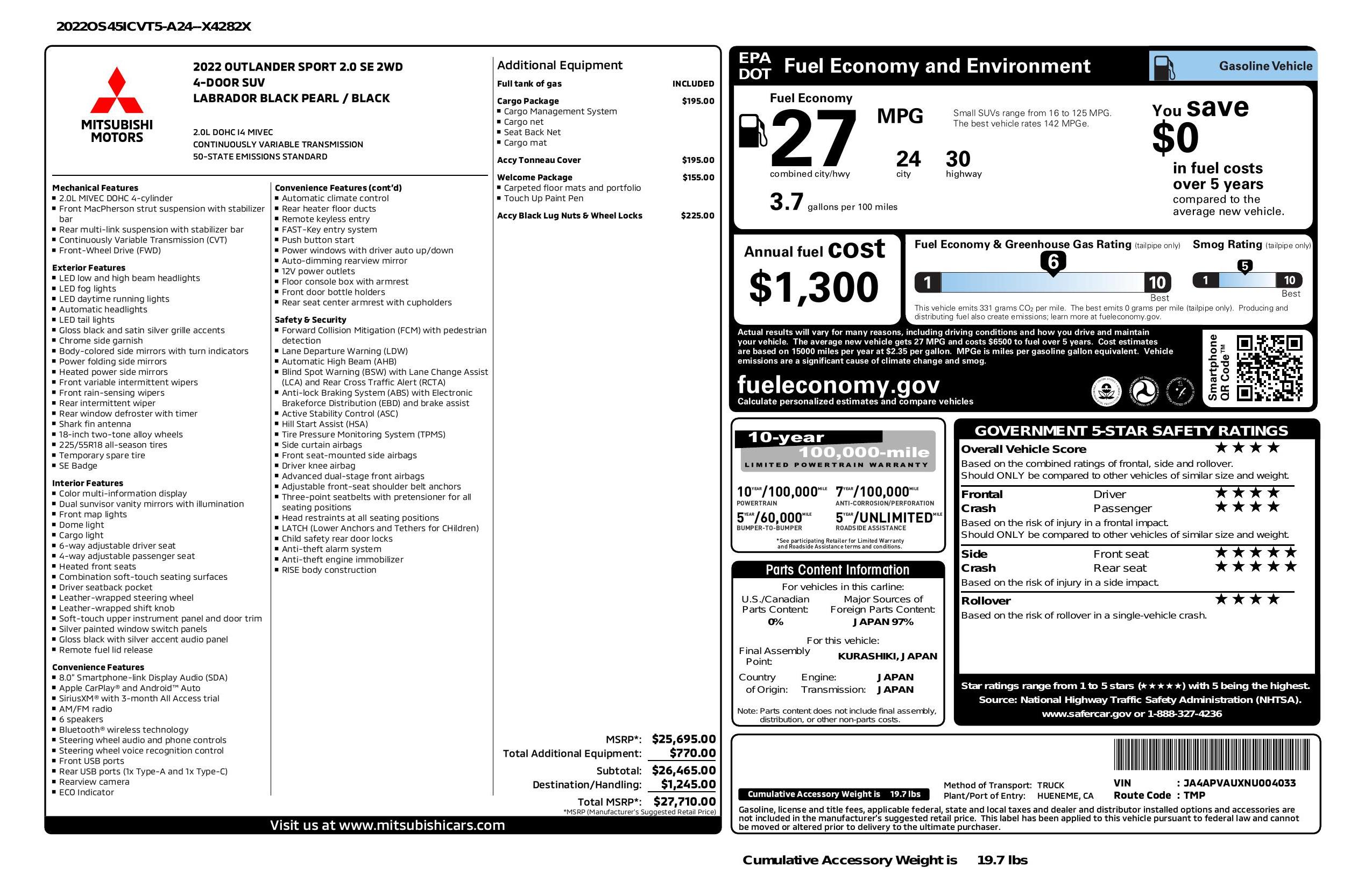 Monroney Label