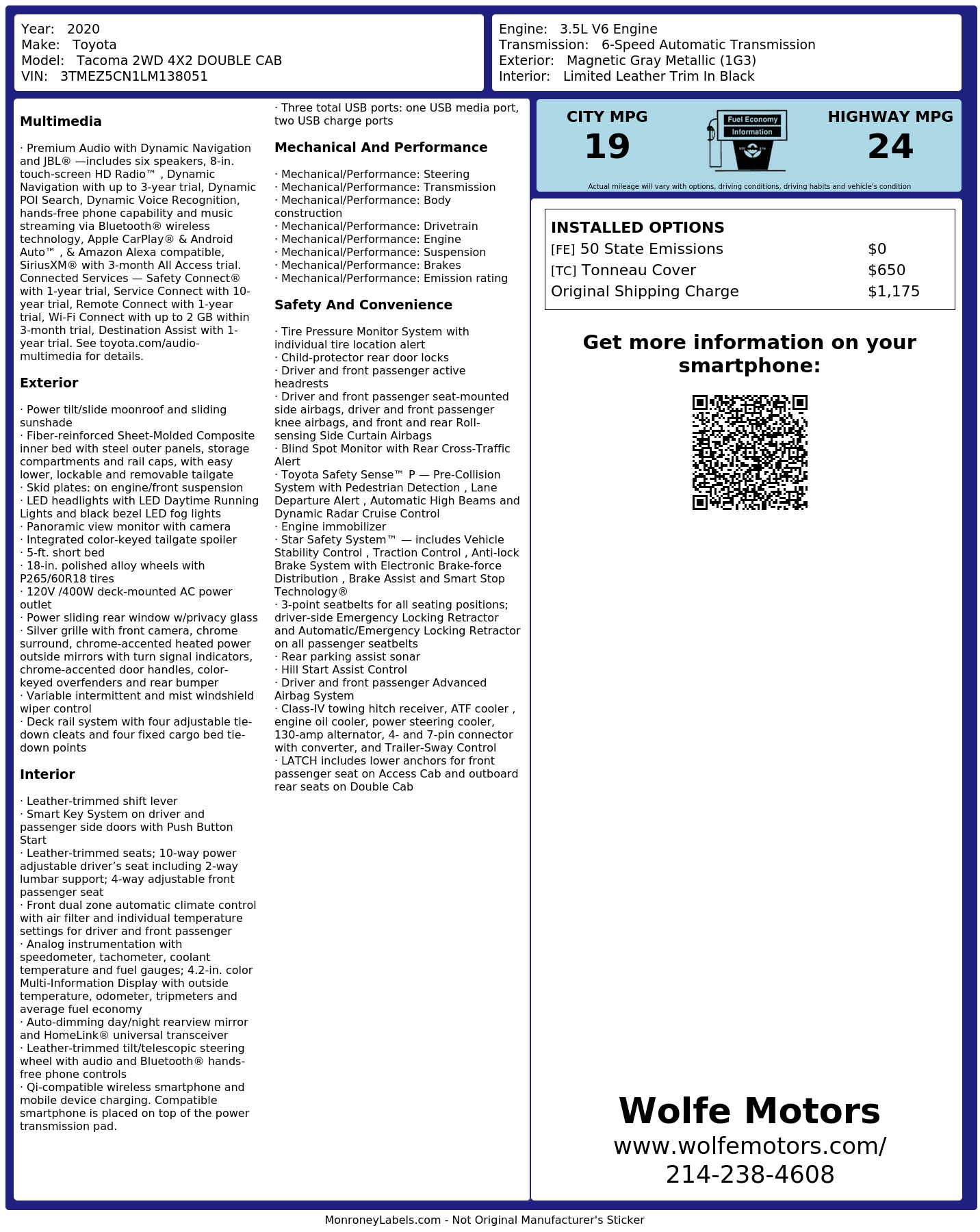 Monroney Label
