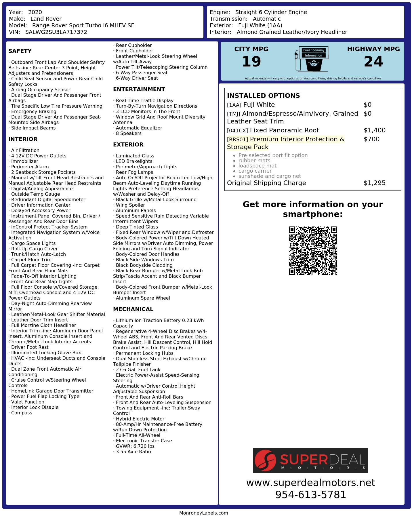 Monroney Label
