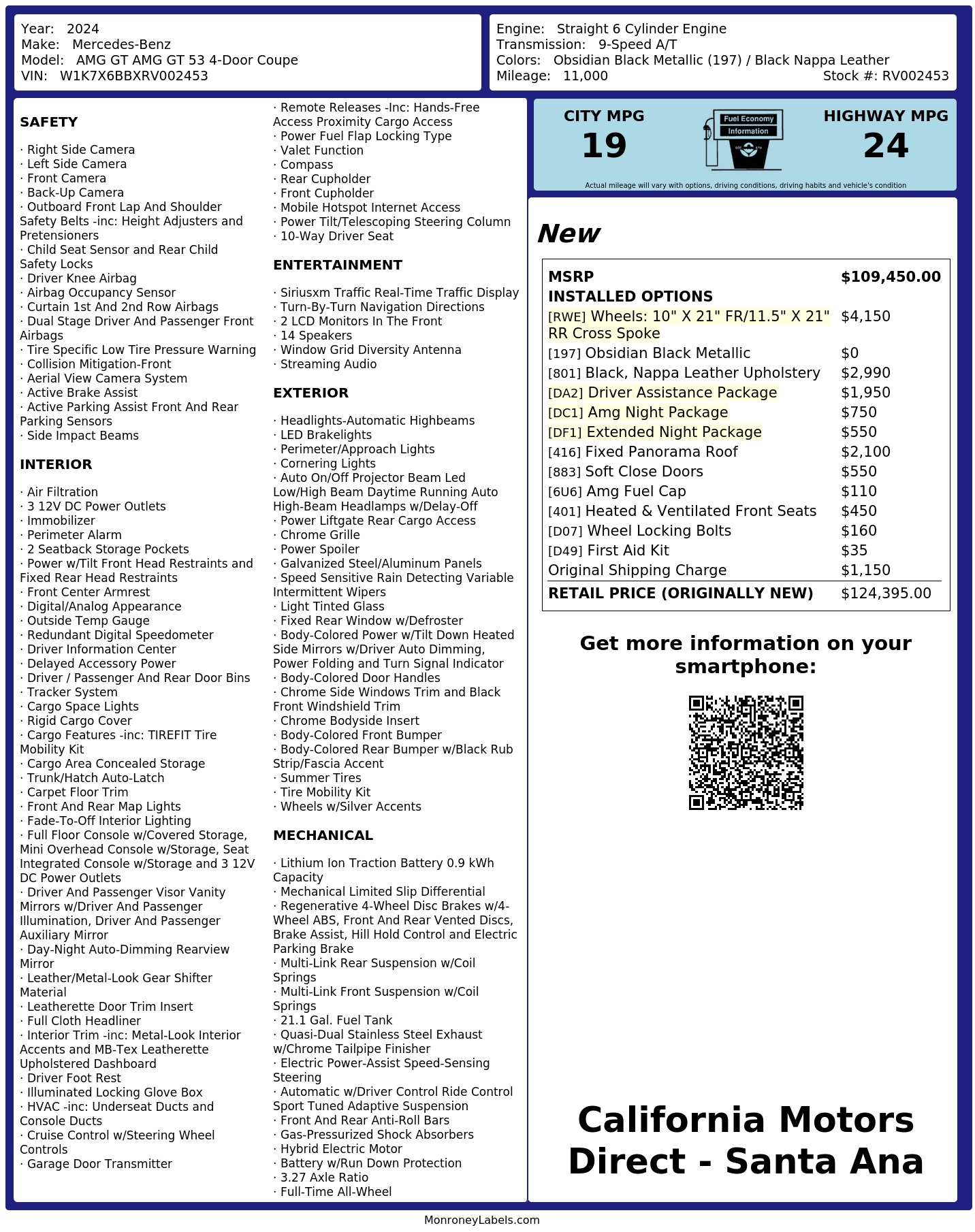 Monroney Label