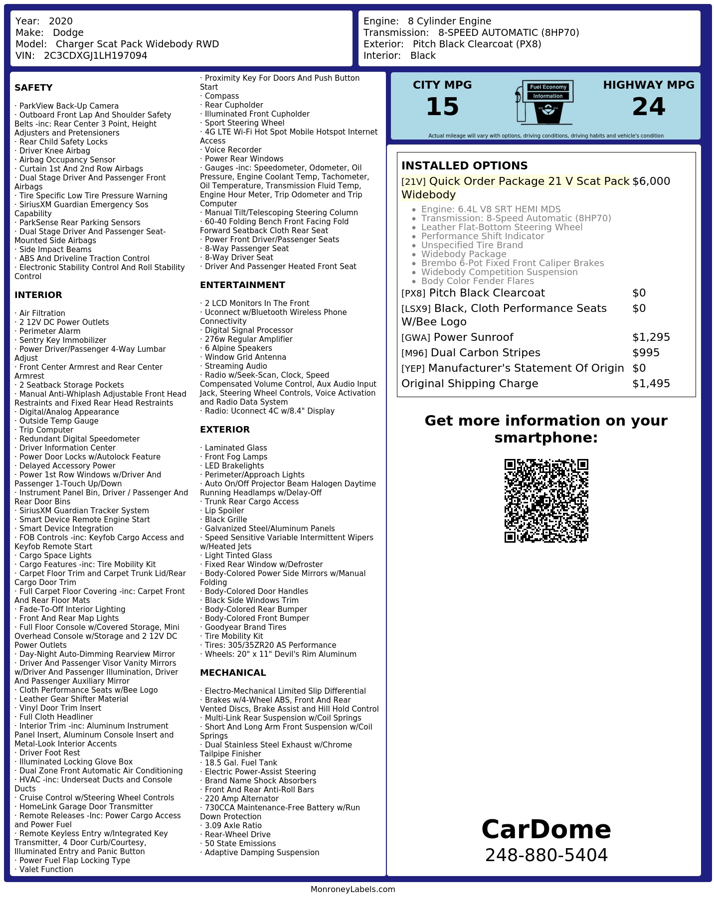 Monroney Label