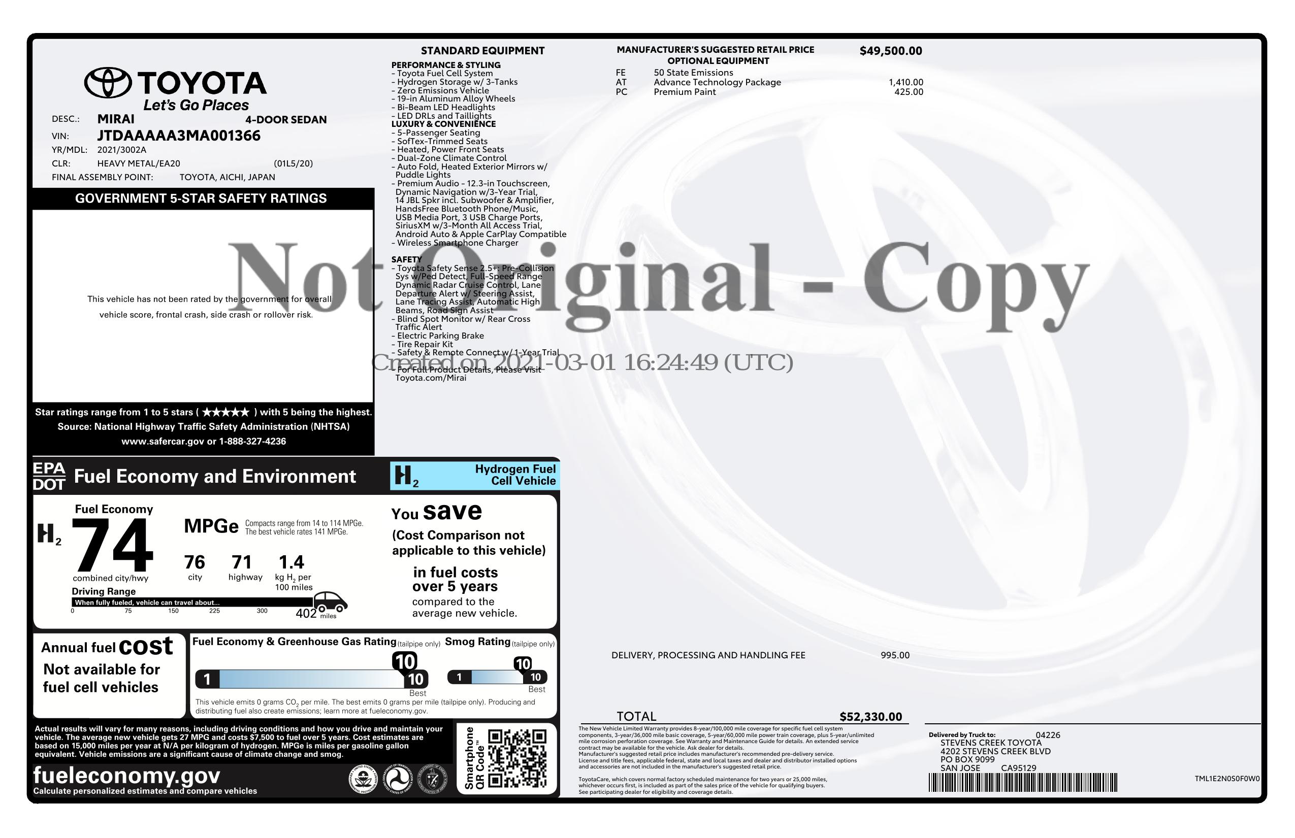 Monroney Label
