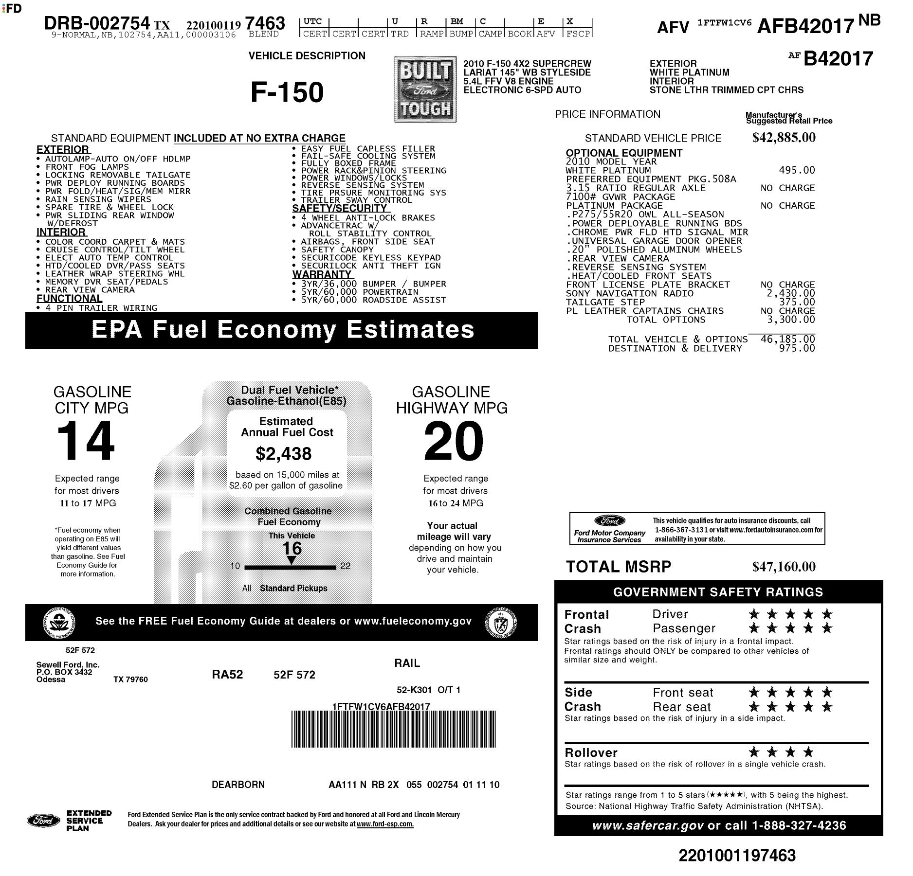 Monroney Label