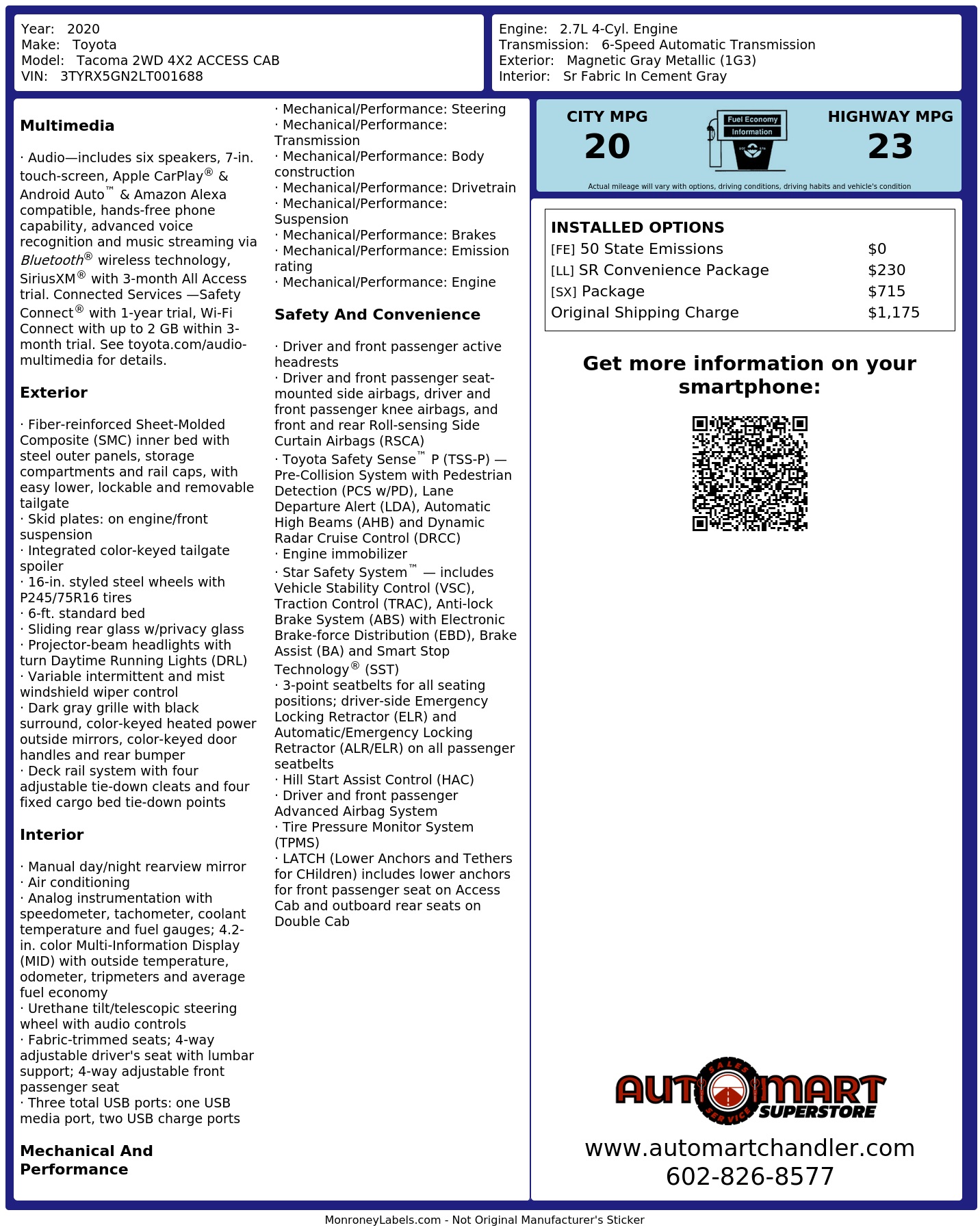 Monroney Label